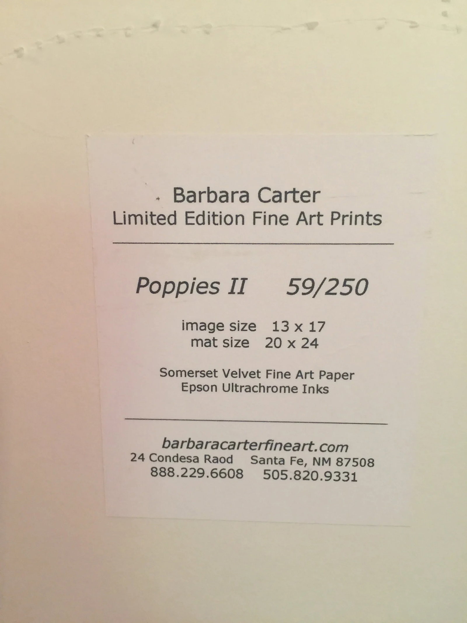 Tuscan Poppy Field and Cypress Trees Print Signed by Barbara Carter - 6