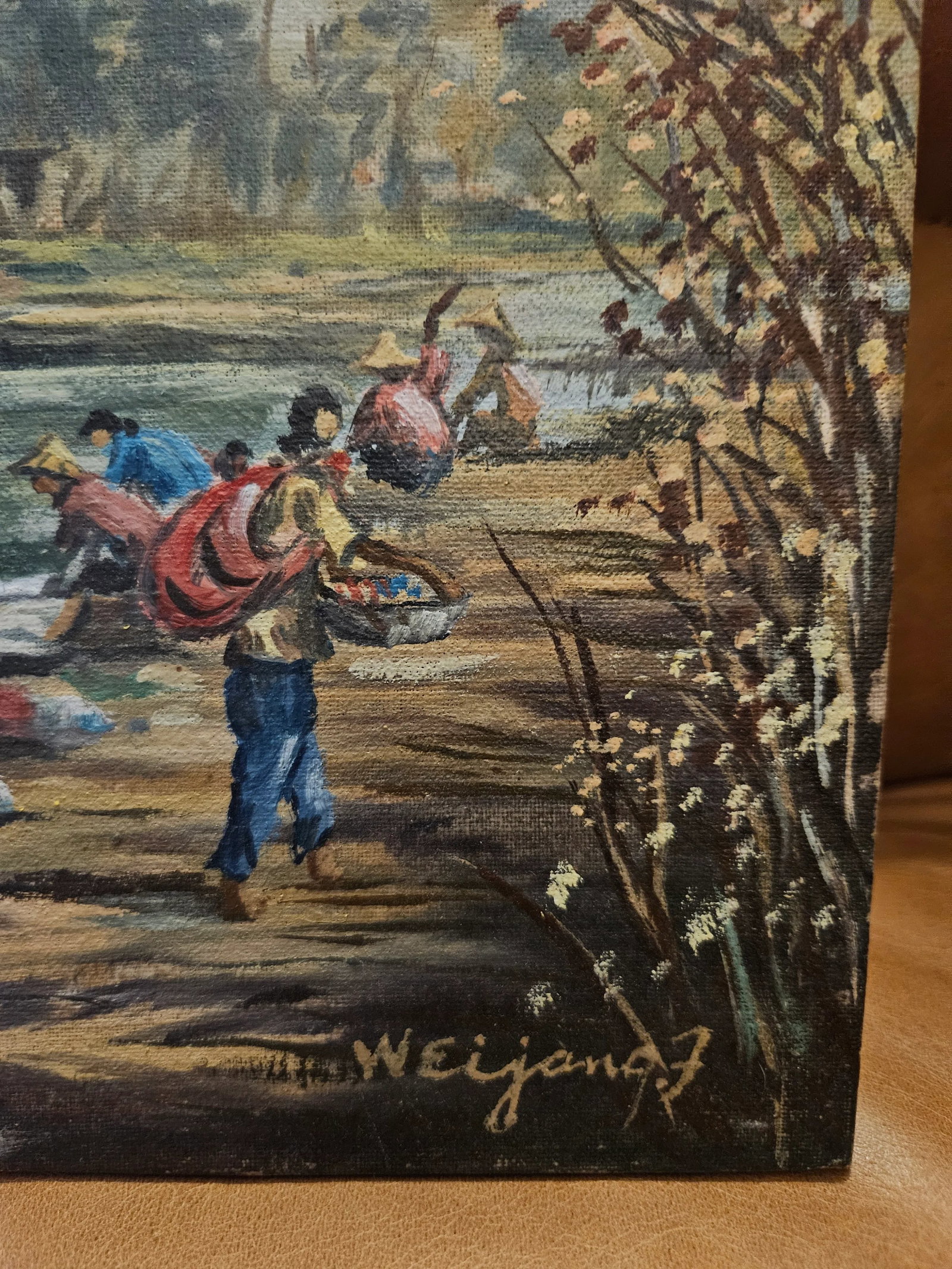 Vintage Asian Oil Painting, Signed - 4