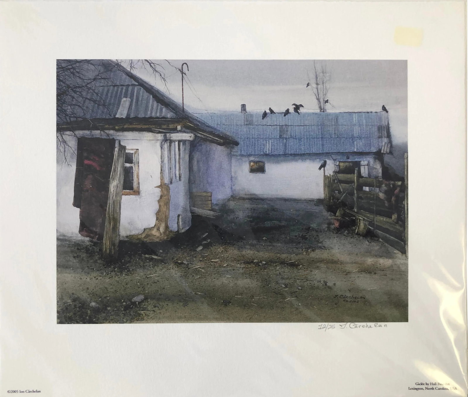 "Shepherds Cottage" Original Giclee Print Hand Signed by Artist: Giclee print on watercolor paper of an original water color painting. The piece is mounted on foam core. Hand singed and numbered by the artist, high quality print and original image. This is an