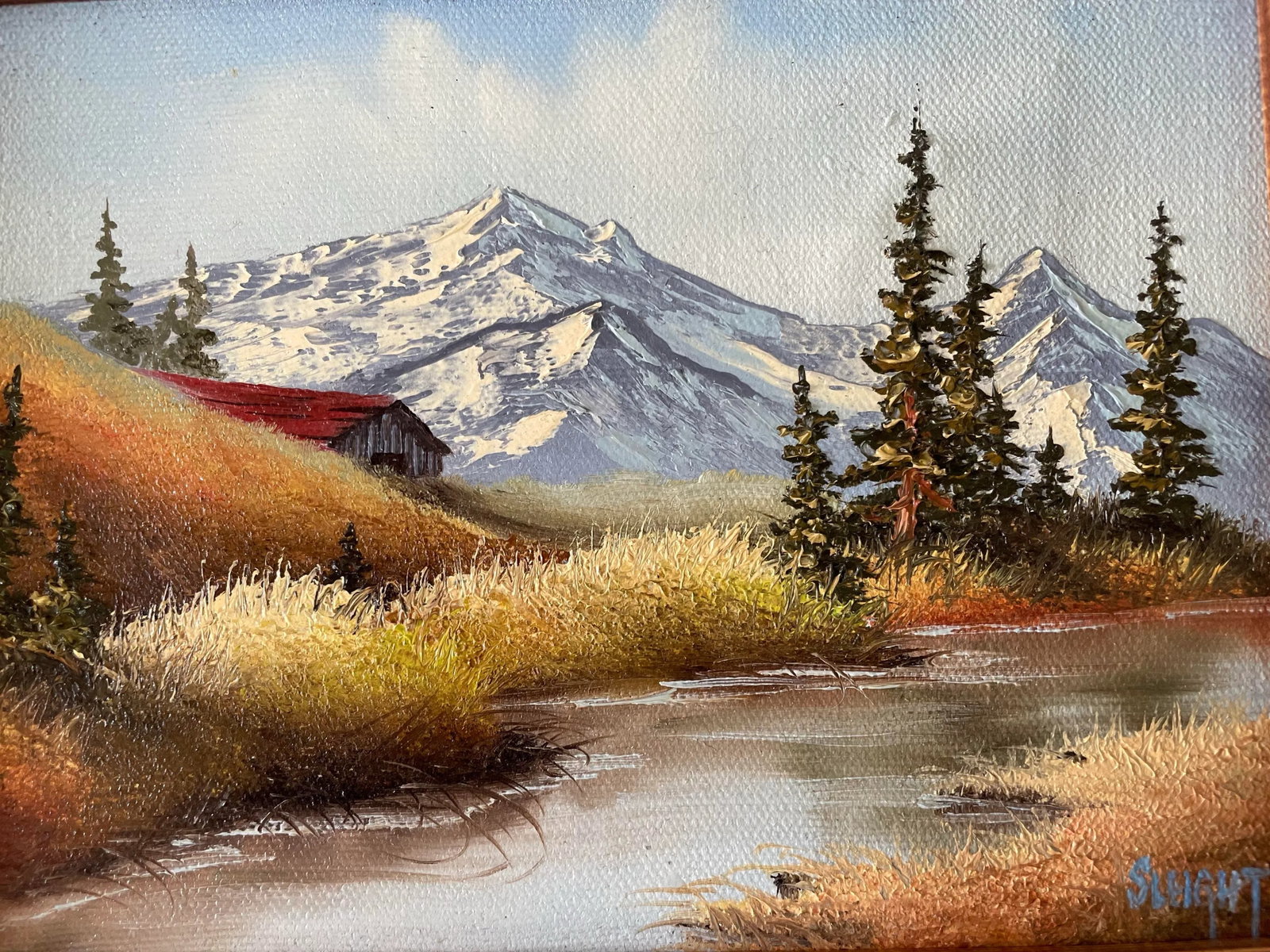 Late 20th Century Judy Sleight Signed Framed Oil on Canvas PNW Landscape - 6