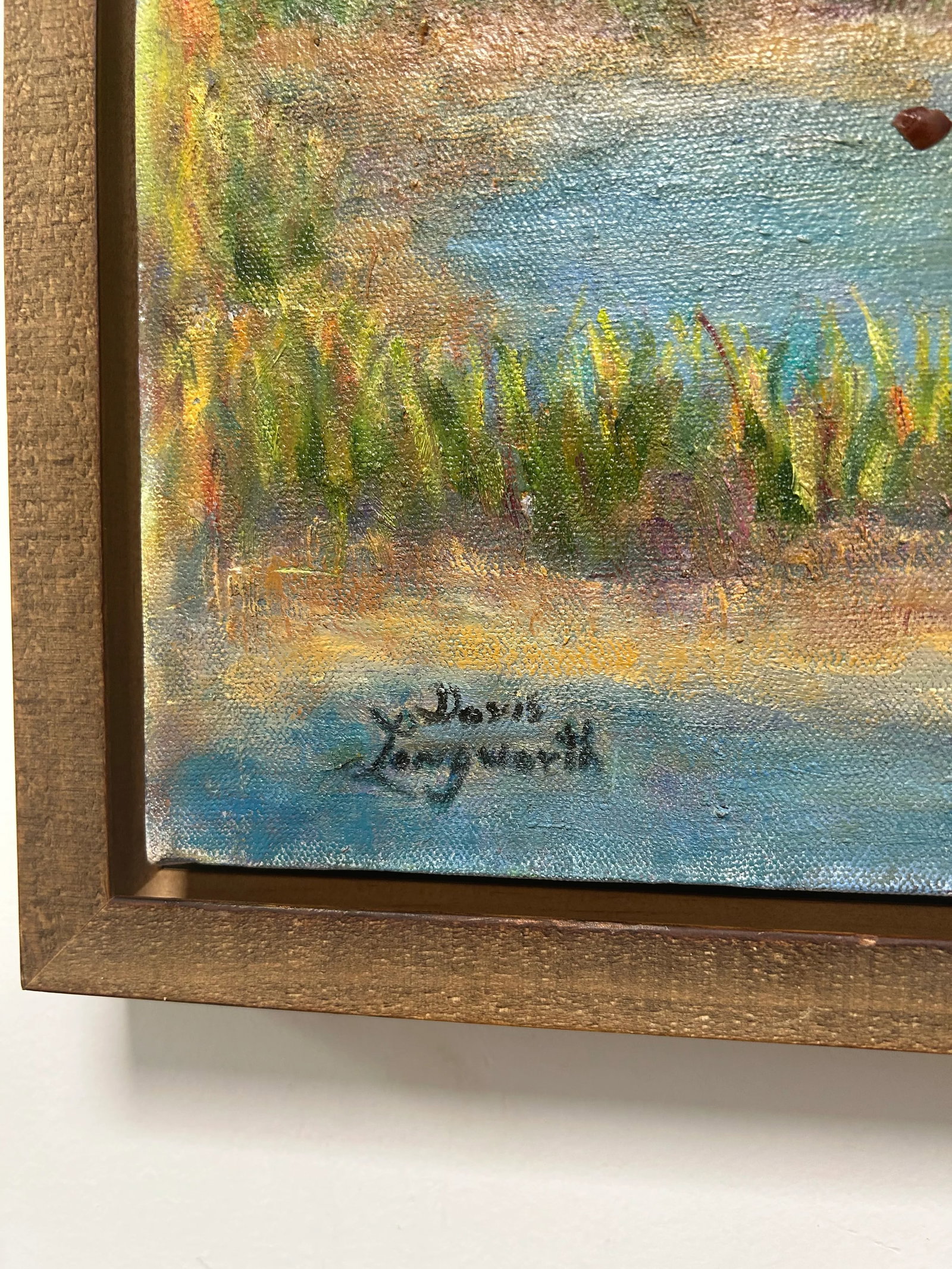 Original Seascape, "Salt Marsh at Sunset", Oil on Canvas, Signed by Artist - 7