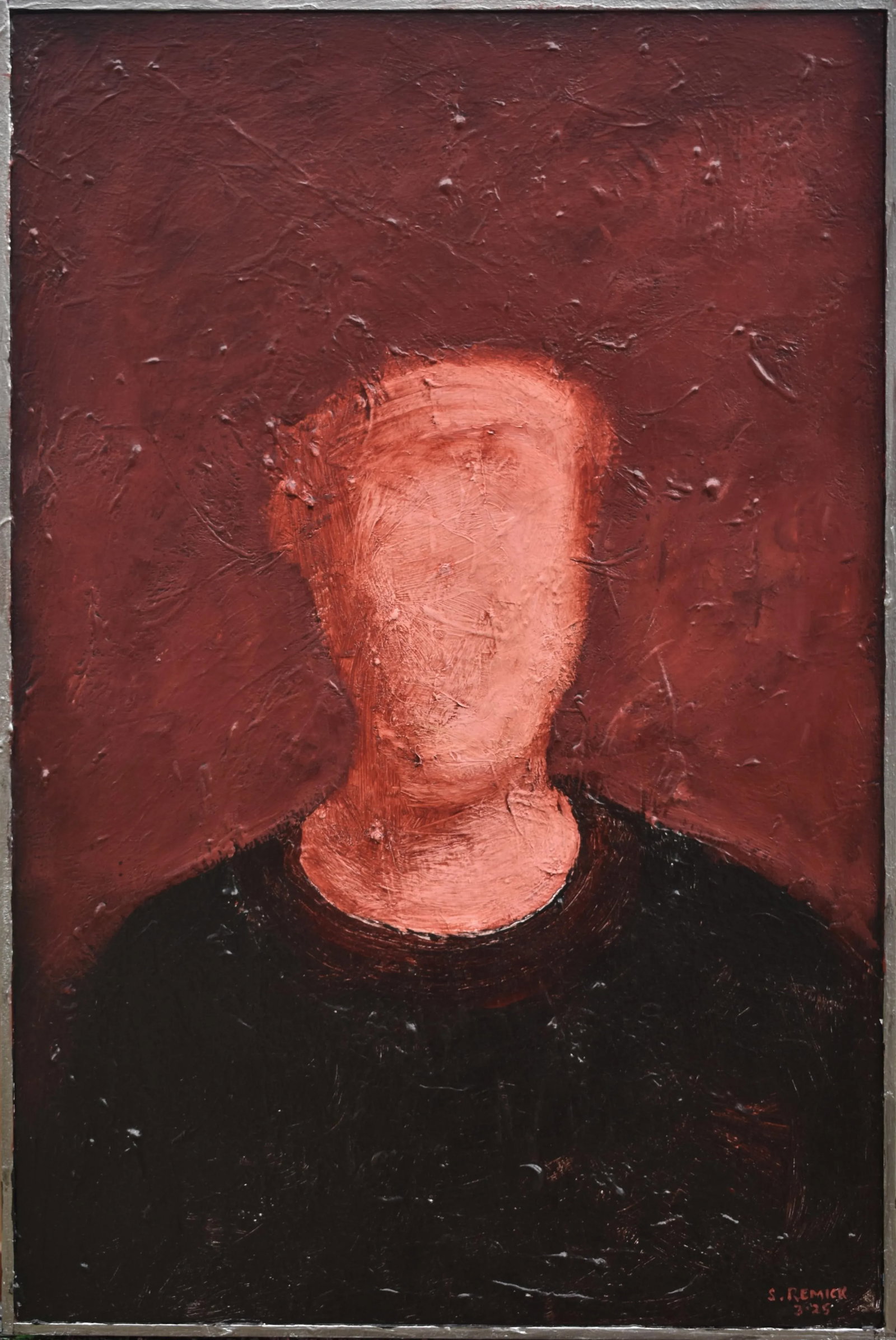 Ancestor's Portrait (Left Panel), Contemporary Acrylic Painting by Stephen Remick, Framed (1 of 11)