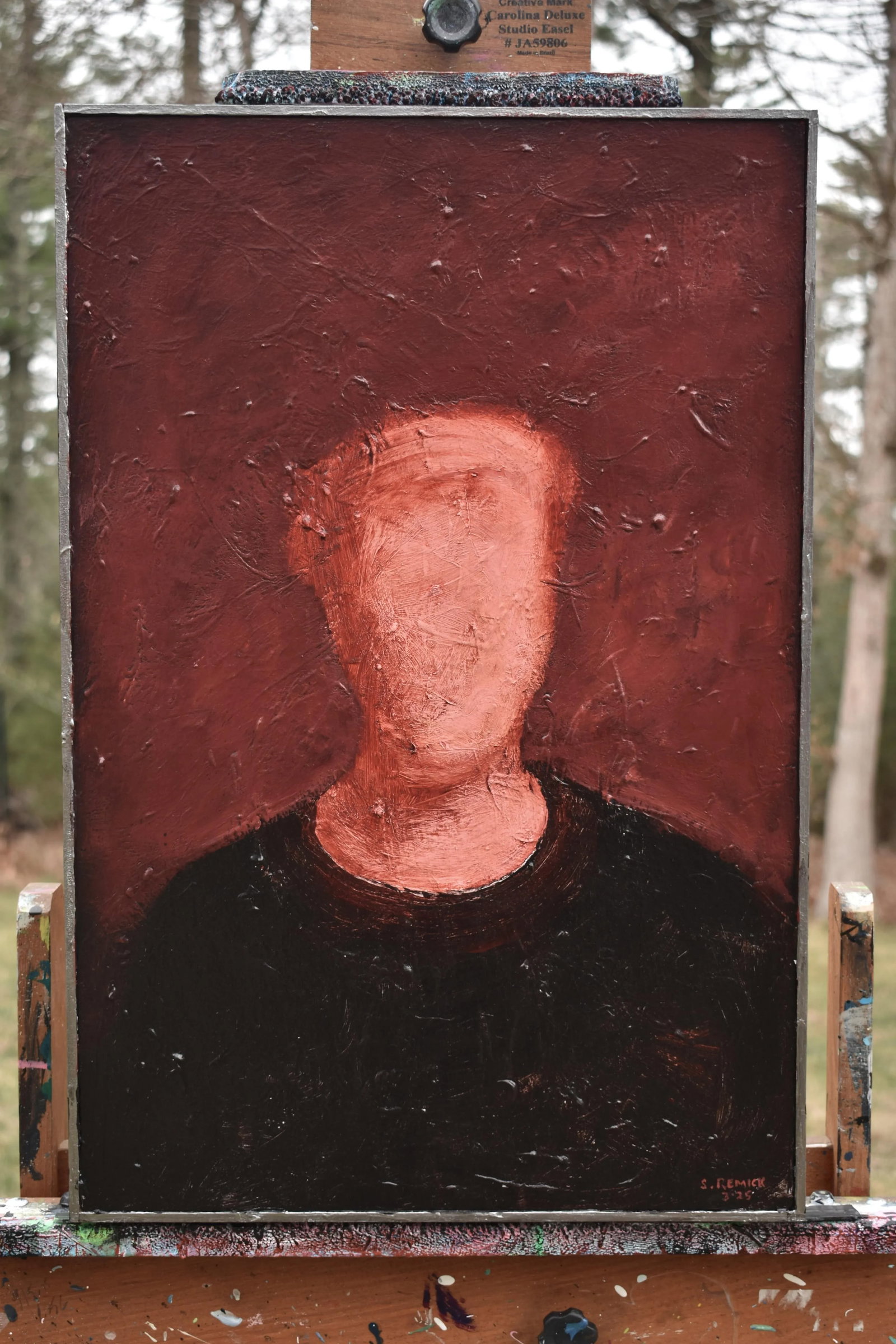 Ancestor's Portrait (Left Panel), Contemporary Acrylic Painting by Stephen Remick, Framed - 3