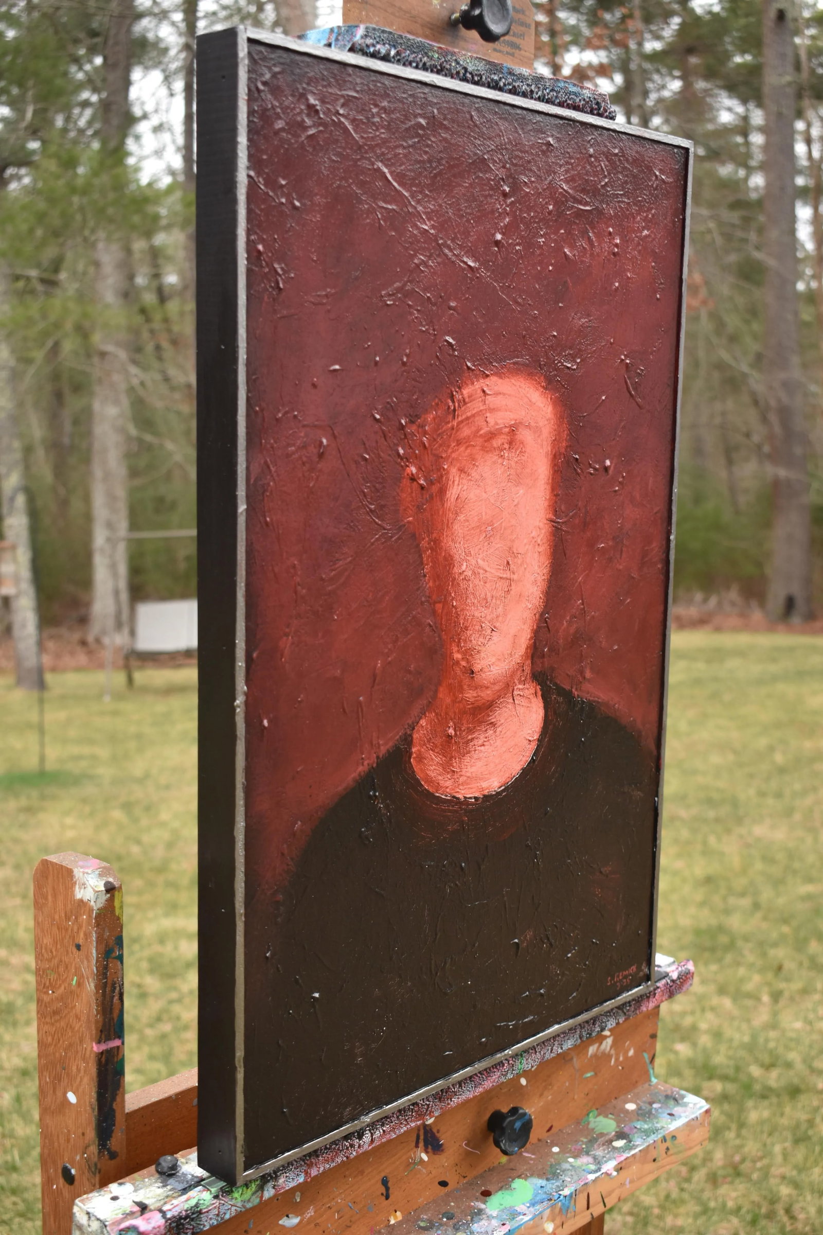 Ancestor's Portrait (Left Panel), Contemporary Acrylic Painting by Stephen Remick, Framed - 7