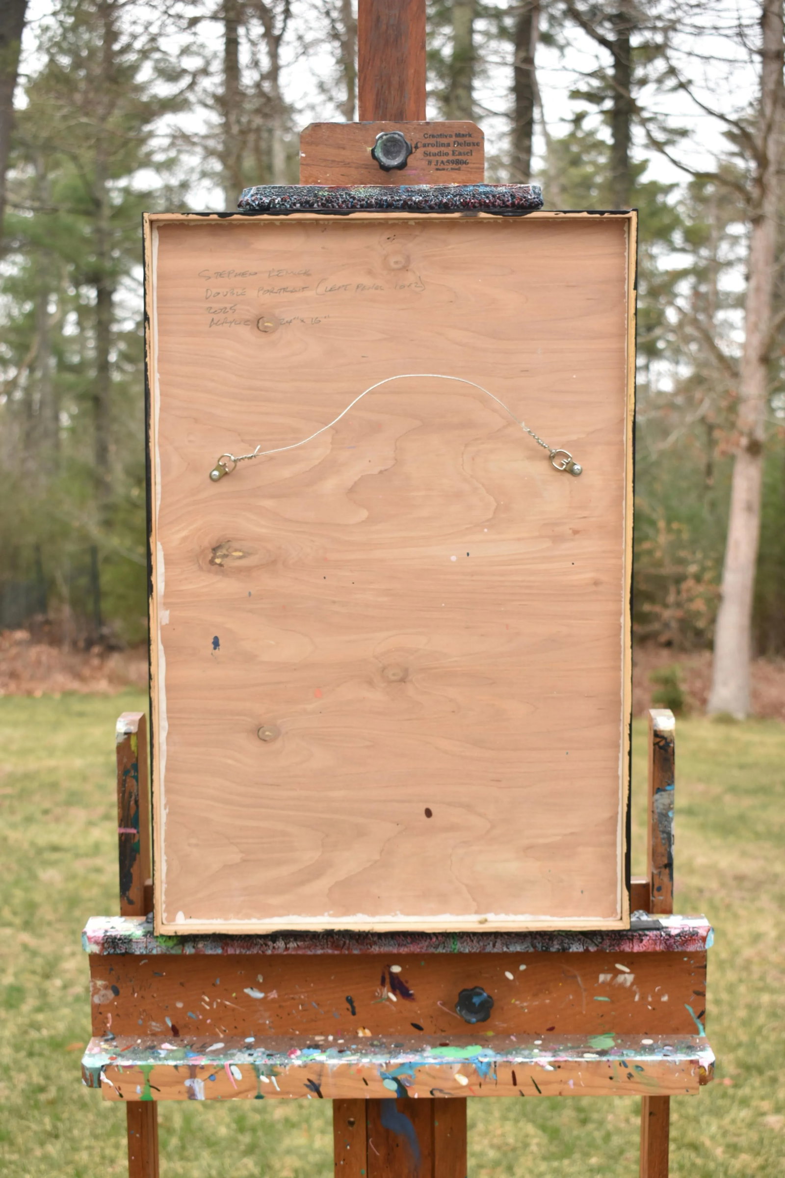 Ancestor's Portrait (Left Panel), Contemporary Acrylic Painting by Stephen Remick, Framed - 9