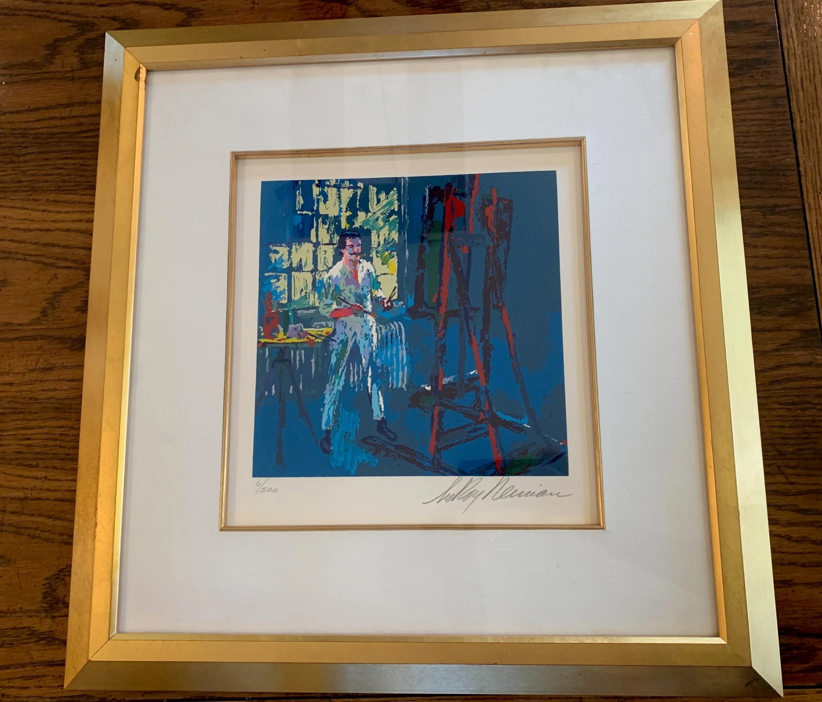 1990s LeRoy Neiman "Self Portrait" Hand Signed Limited Edition Serigraph, Framed - 3