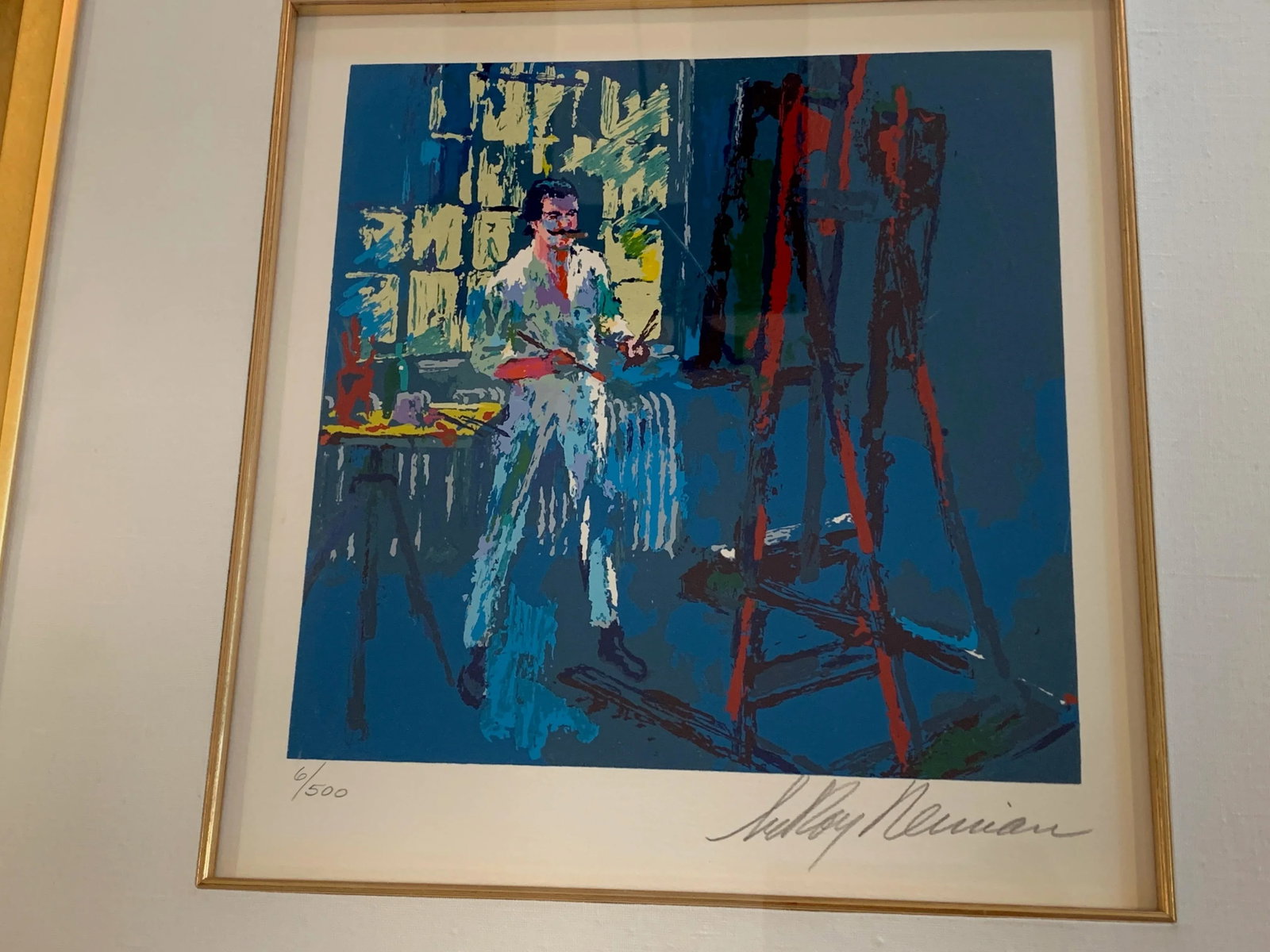 1990s LeRoy Neiman "Self Portrait" Hand Signed Limited Edition Serigraph, Framed - 4