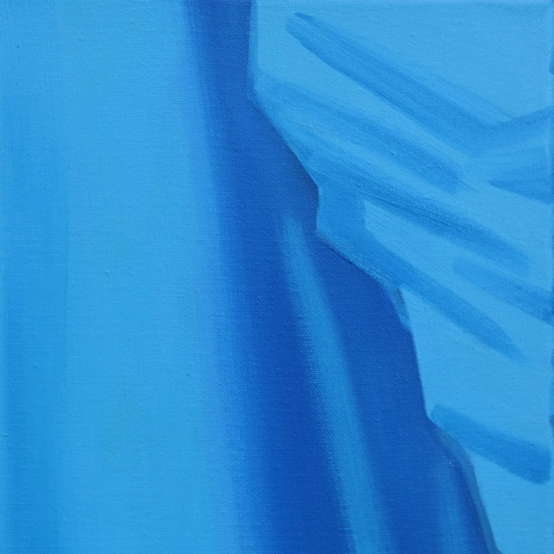 Blue, Yellow, and Salmon - Colorful Contemporary Figurative Fashion Oil Original Artwork by Darwin E - 3