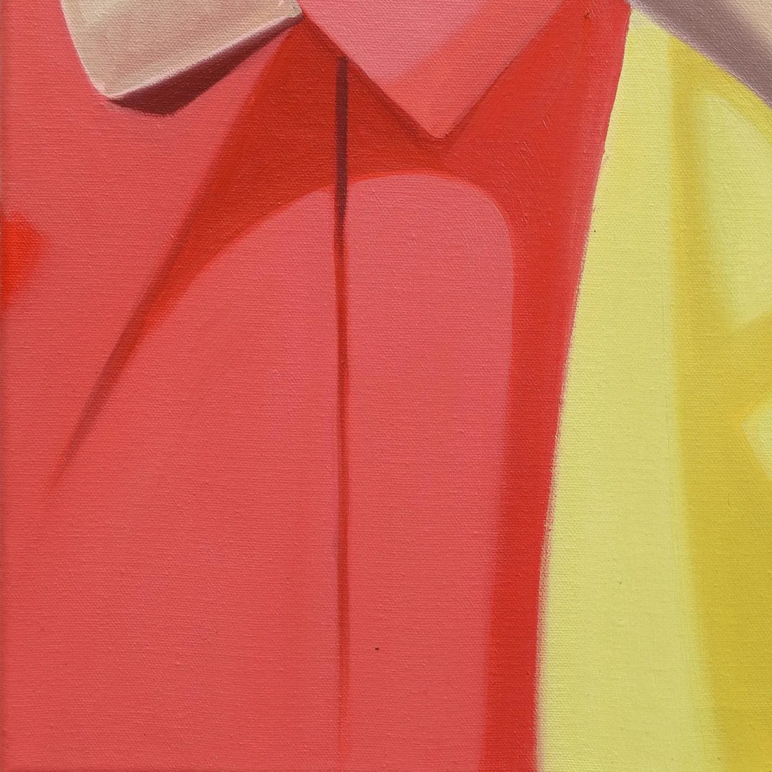 Blue, Yellow, and Salmon - Colorful Contemporary Figurative Fashion Oil Original Artwork by Darwin E - 4