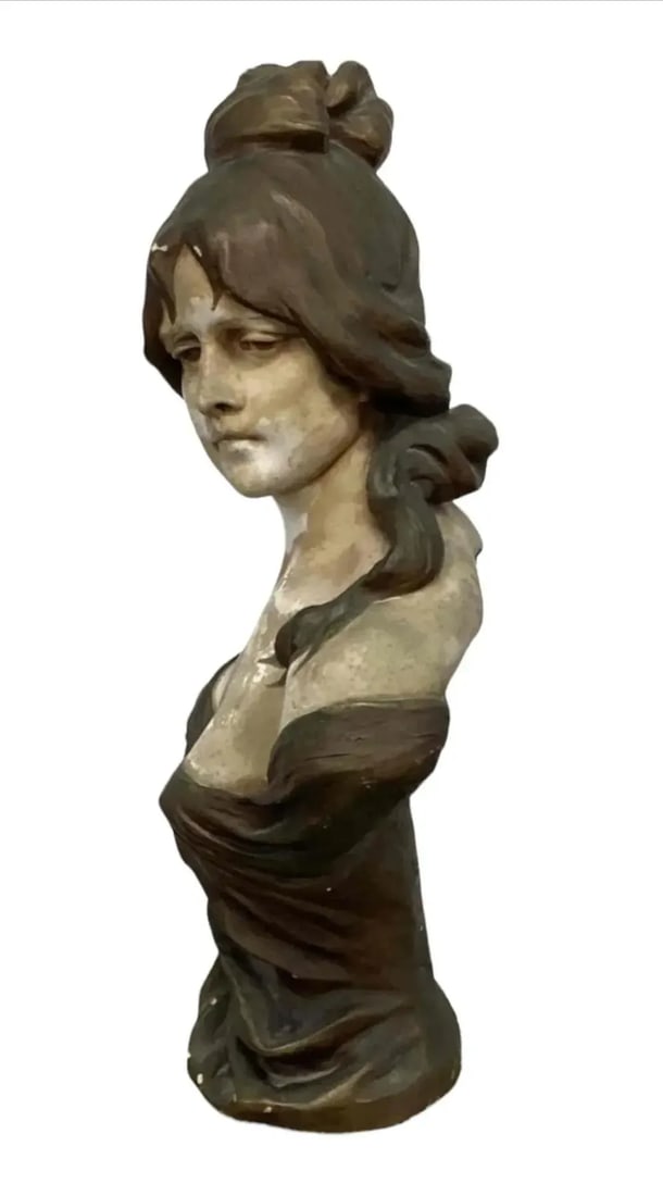 19th Century French, One-of-a-Kind Terracotta Bust Sculpture, Signed/Stamped Nelson/Goldscheider - 3