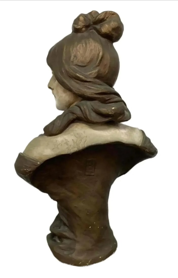 19th Century French, One-of-a-Kind Terracotta Bust Sculpture, Signed/Stamped Nelson/Goldscheider - 4