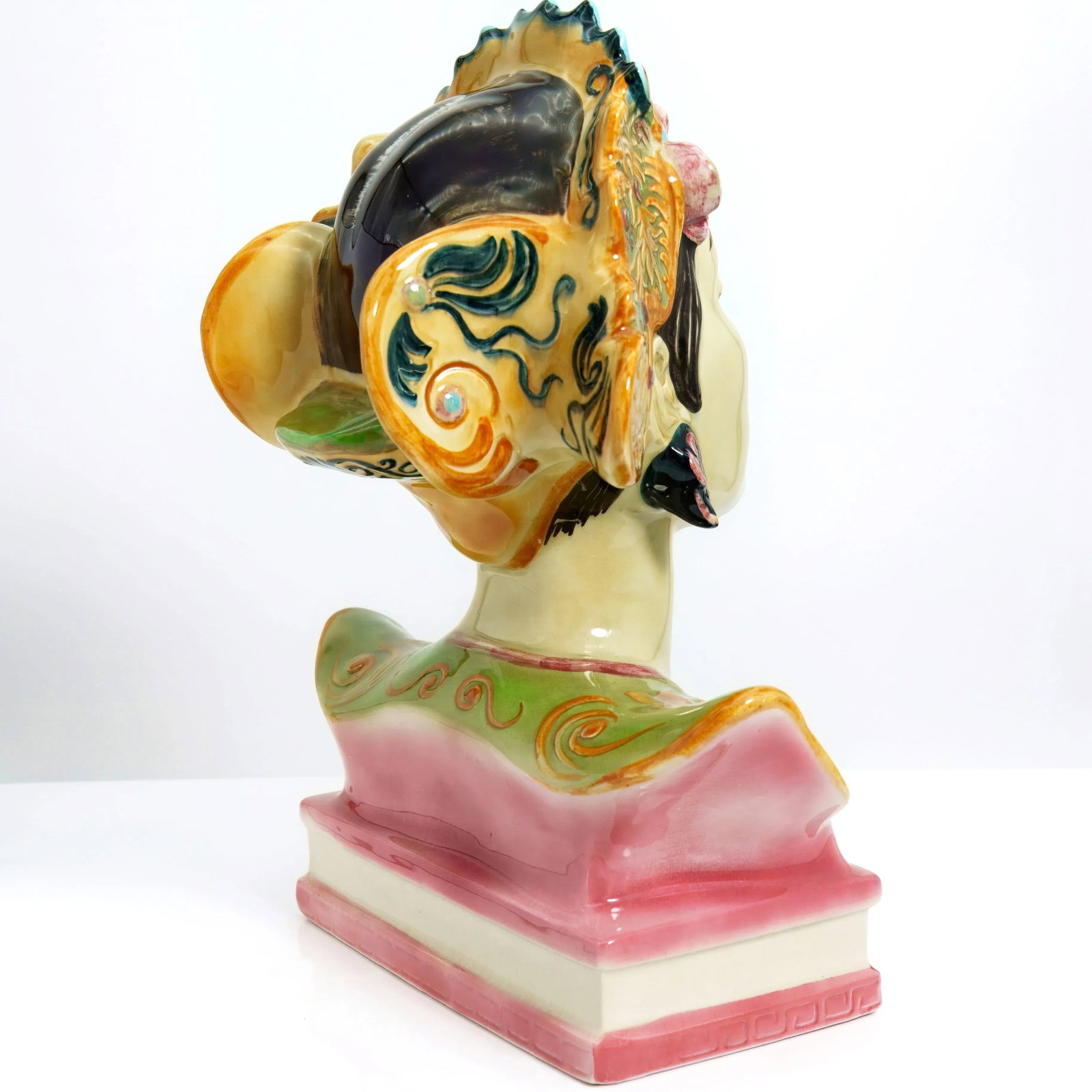Signed 1940s Goldscheider "Bali Head" Porcelain Bust (12.5") - Maximalist Polychrome Sculpture for G - 5