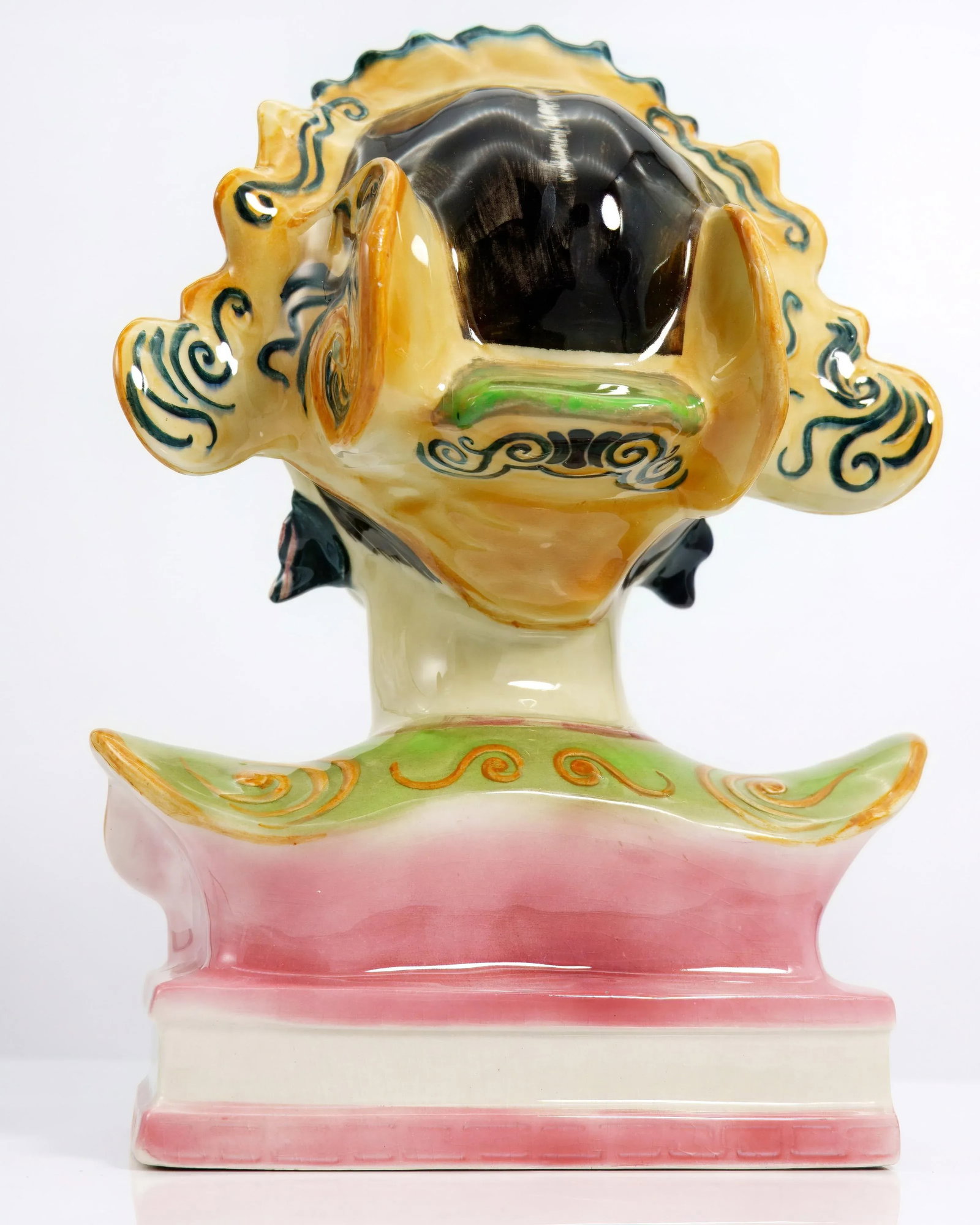 Signed 1940s Goldscheider "Bali Head" Porcelain Bust (12.5") - Maximalist Polychrome Sculpture for G - 7