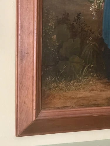 Framed Antique British Oil on Board Female Portrait With Hat by Abel Hold Signed Early 19th Century - 10
