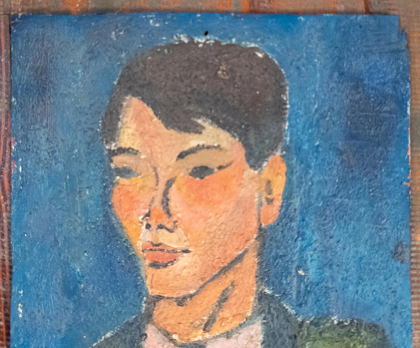Mid-Century Modern Modernist Portrait of a Man, Oil on Plywood - 2