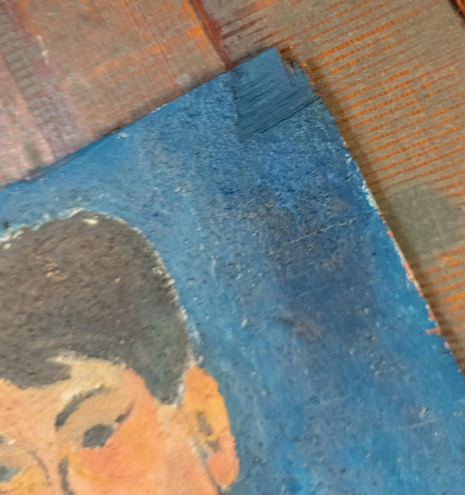 Mid-Century Modern Modernist Portrait of a Man, Oil on Plywood - 5