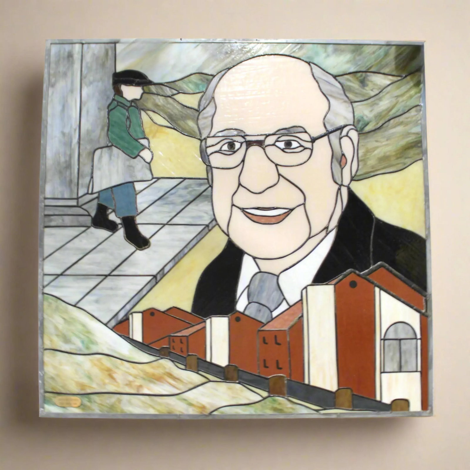 Large Stained Glass Portrait 1970s - 6