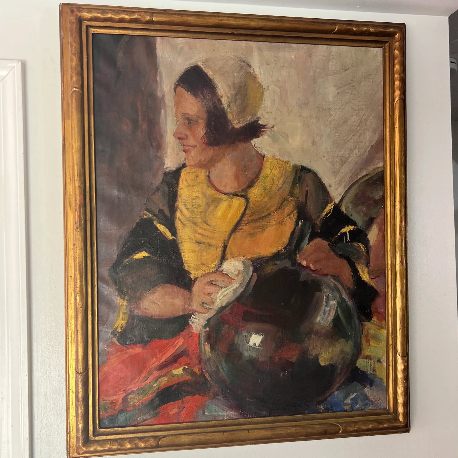 Oil on Canvas Dutch School 1900 Titled as Washerwomen, Framed - 2
