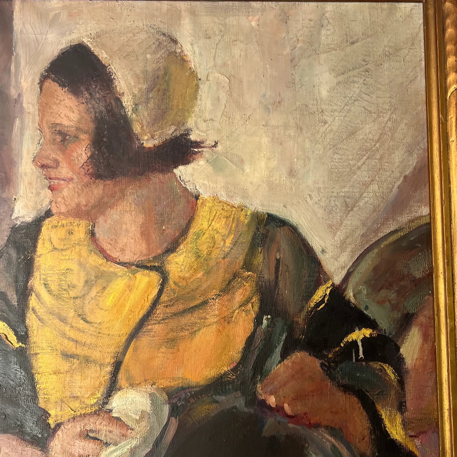 Oil on Canvas Dutch School 1900 Titled as Washerwomen, Framed - 5