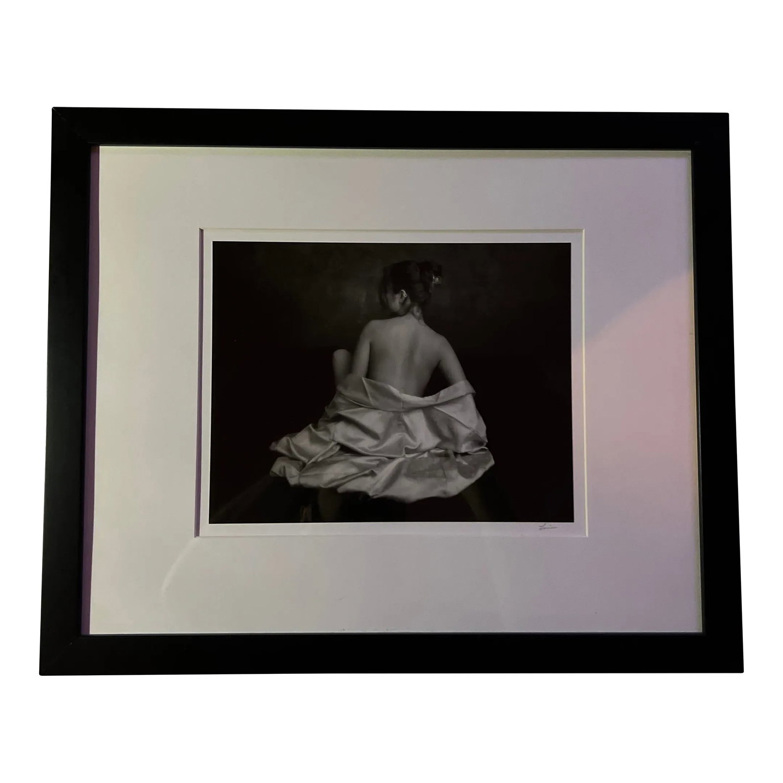 Russell Levin, Black and White Photograph, Portrait of Jessica, 2003, Matted & Framed: Russell Levin (20th Century, American), photograph, "Jessica - in Studio", 2003, pencil-signed, titled on verso, matted and framed and protected with glass. measures 22" x 18" x 1" depth (frame) measu