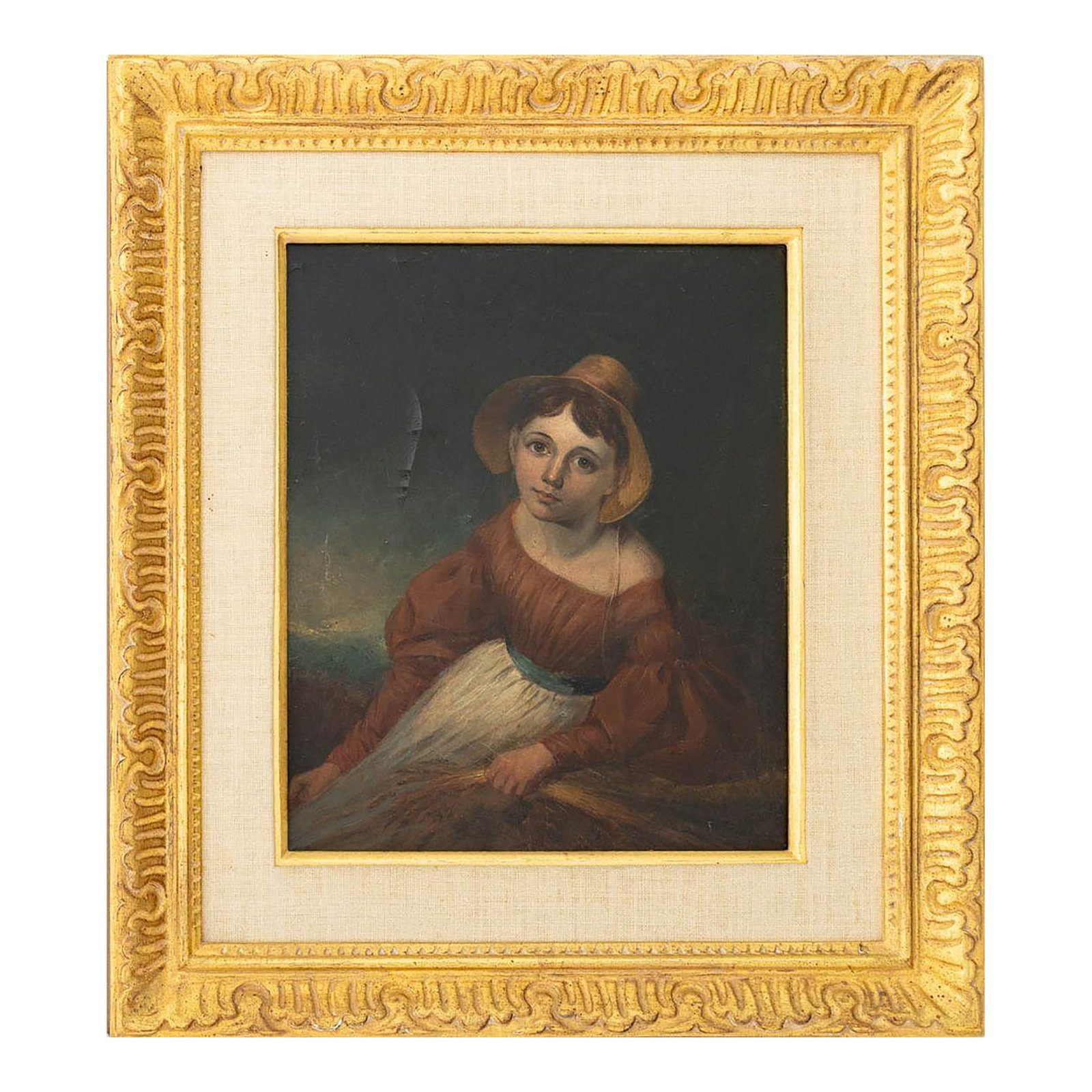 English School Portrait of a Girl Oil on Board (1 of 6)