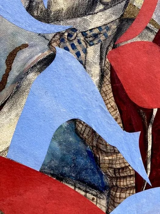 Original Abstract Figurative Collage on Canvas, "Shape Shifter by Kathleen Ney - 4