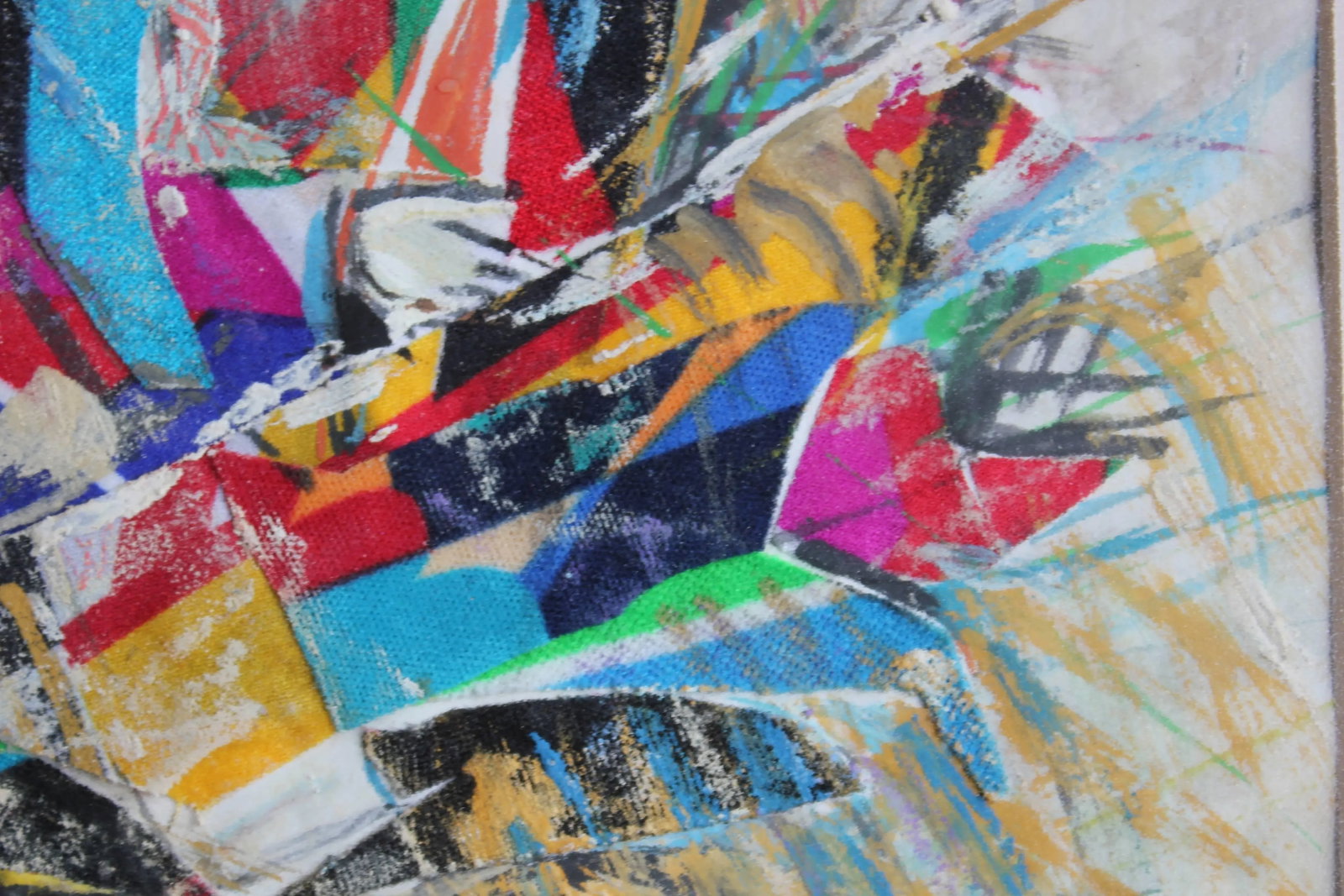 Khaled Alkhani Mixed Media Figurative Cubist Portrait of a Middle Eastern Woman 21st Century - 3