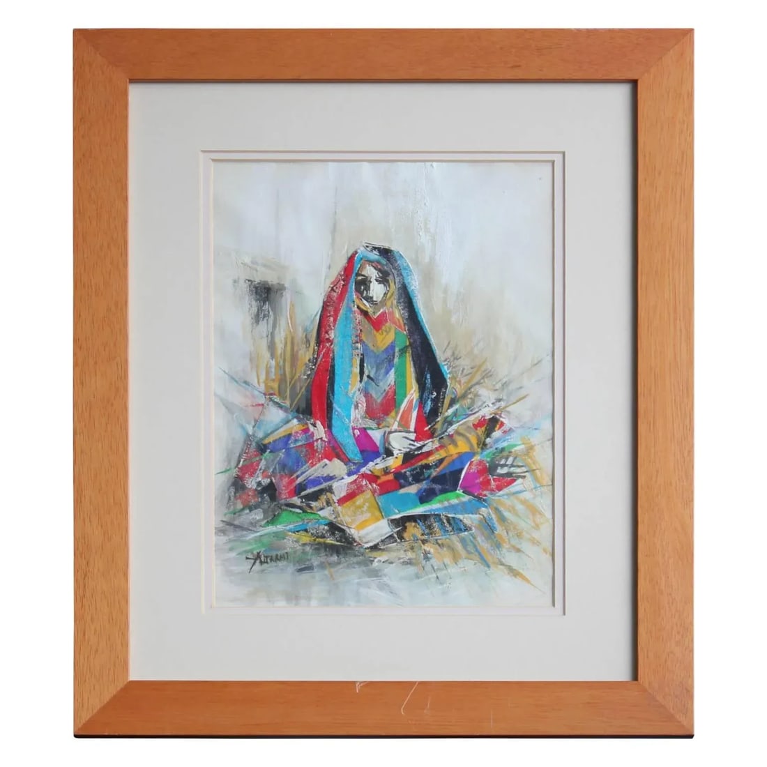 Khaled Alkhani Mixed Media Figurative Cubist Portrait of a Middle Eastern Woman 21st Century - 7
