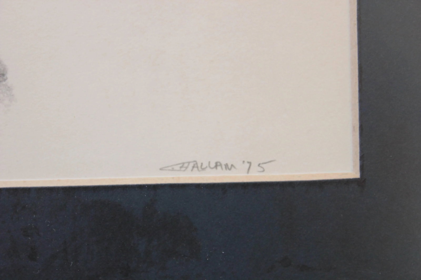 C. Hallam "Portrait Sketch of Man with a Cane" 1975 - 3