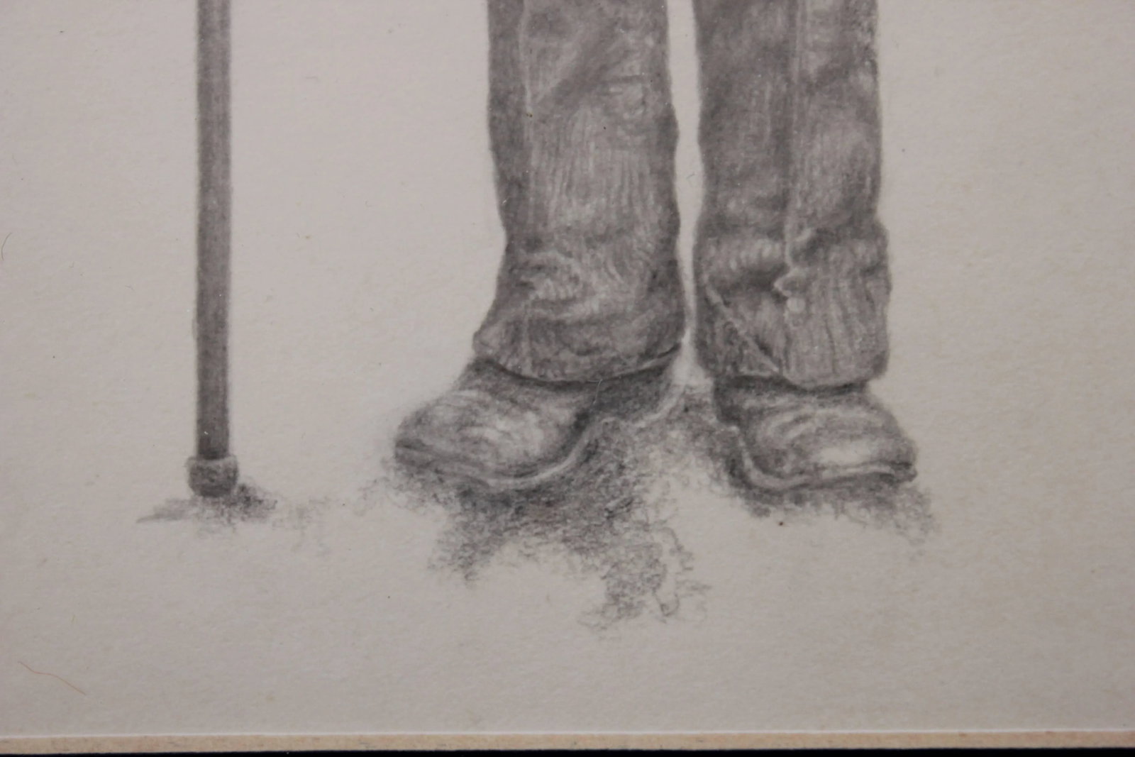 C. Hallam "Portrait Sketch of Man with a Cane" 1975 - 4