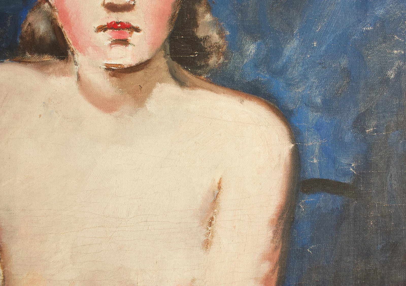 1930s French Seated Nude Painting, Framed - 2