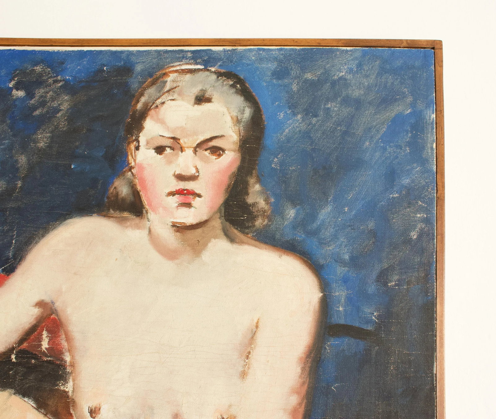1930s French Seated Nude Painting, Framed - 3