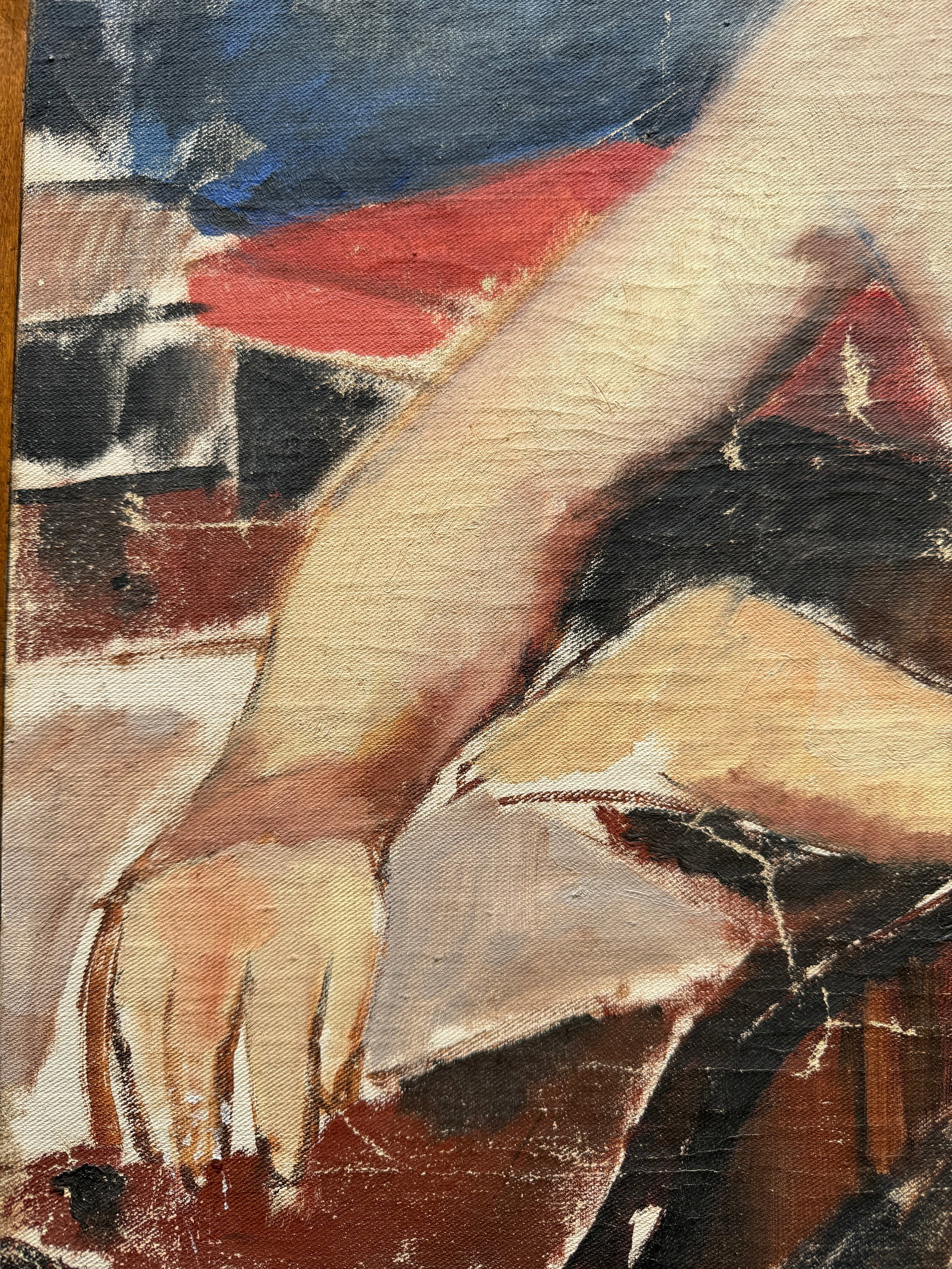 1930s French Seated Nude Painting, Framed - 9
