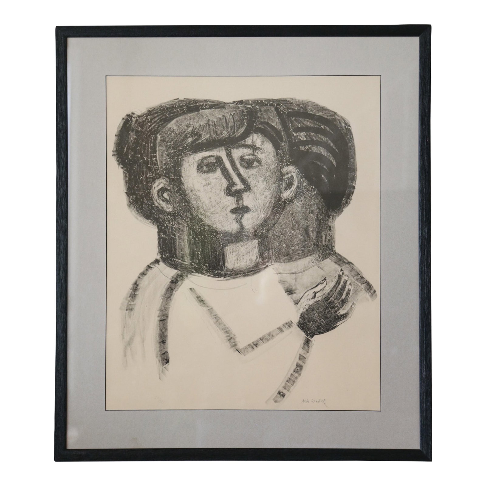 60s Mid-Century Scandinavian Lithograph "The Family" by Swedish Artist Nils Wedel, Signed & Numbered: 1960s Mid-century Lithography, signed & numbered 24/300, by Swedish painter Nils Wedel, 1897-1967. Artwork by Nils Wedel is rarely sold outside of Sweden. The artwork is titled "Familjen" in Swedish