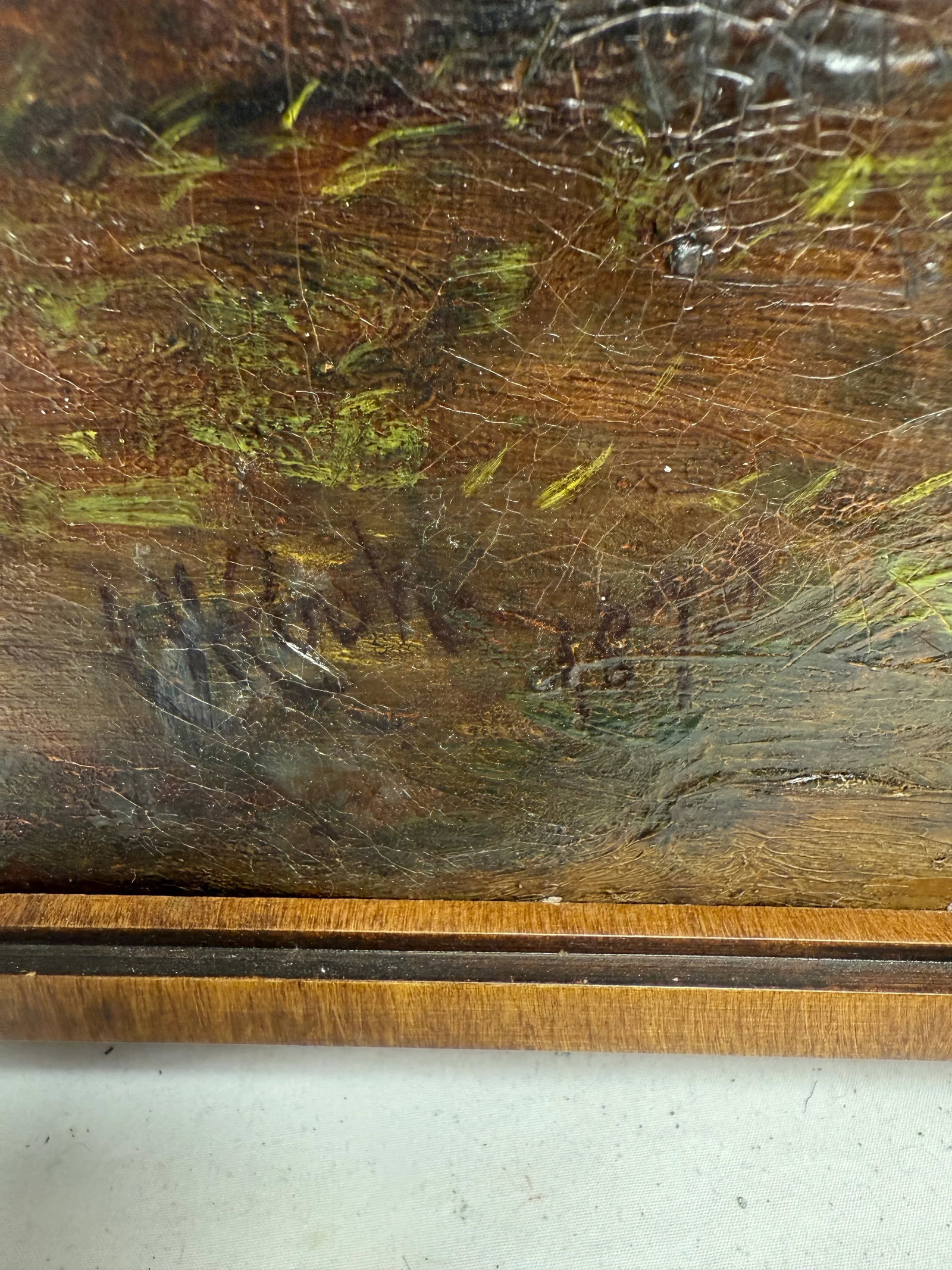 Antique English Signed 1874 Oil Man and Dog Painting - 2