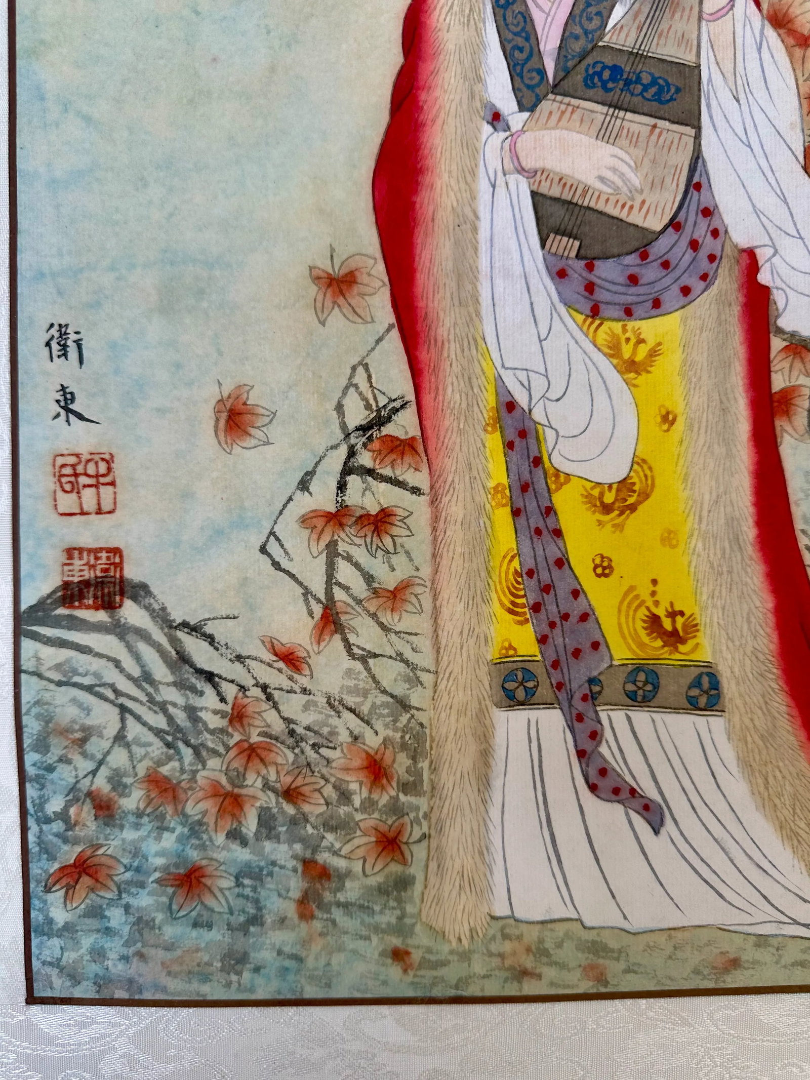 Late 20th Century Pair of Chinese Gongbi Watercolor Paintings - Court Ladies, Signed Wei Dong - 8