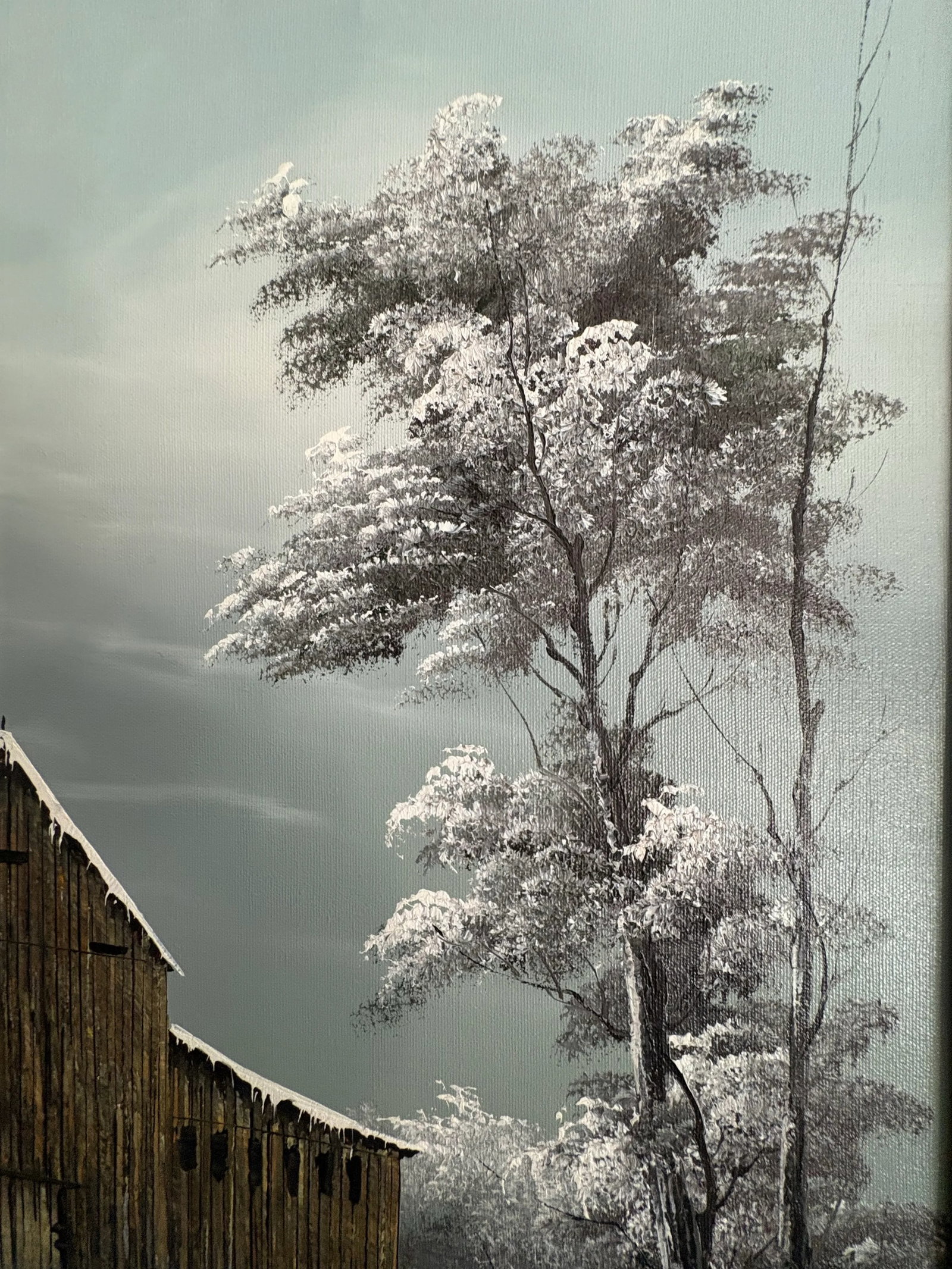 Oil on Canvas by Everett Woodson (American, 1933 - 2016), Barn in Snowy Landscape - 6