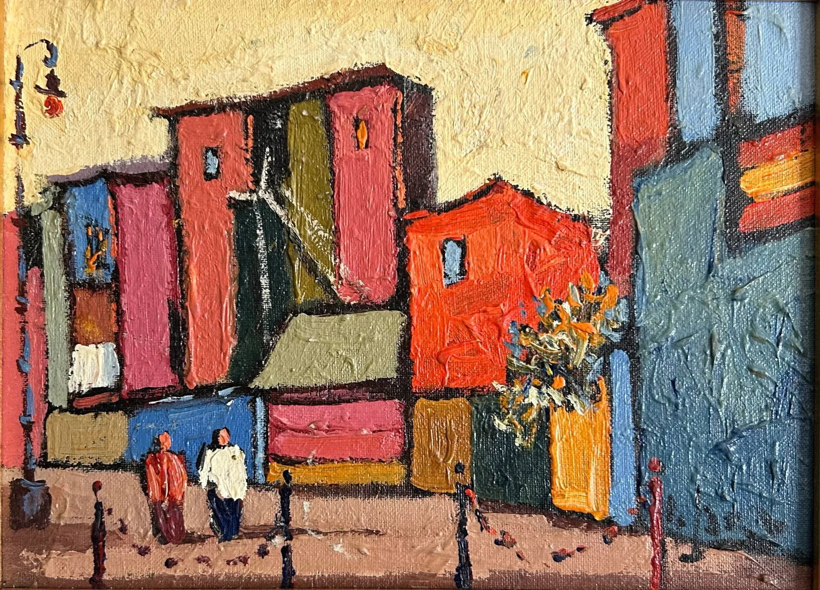 Vintage Oil Painting Abstract Street View With Bright Colors by Rodolfo Jara - 4