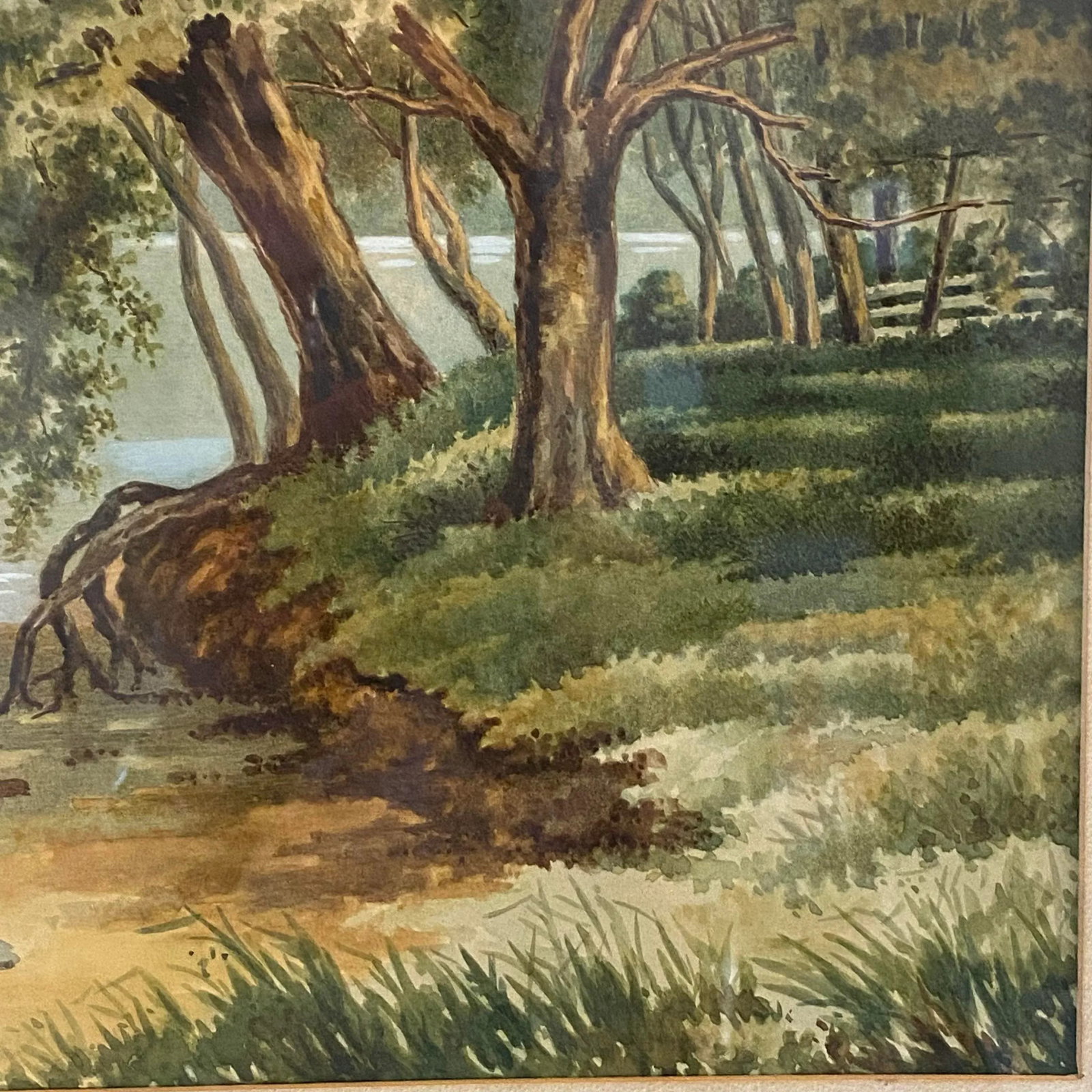 Vintage Mid-Century Landscape Watercolor Lake Scene Framed Wall Art Signed W Dixon - 11