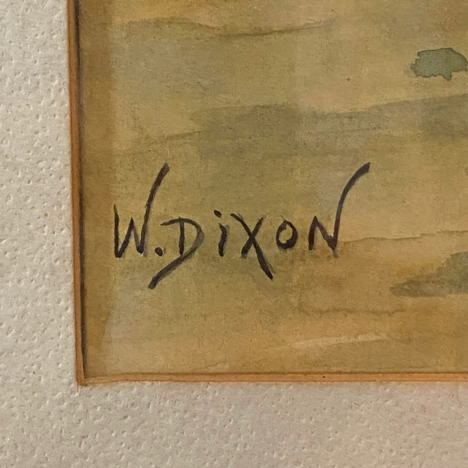 Vintage Mid-Century Landscape Watercolor Lake Scene Framed Wall Art Signed W Dixon - 4