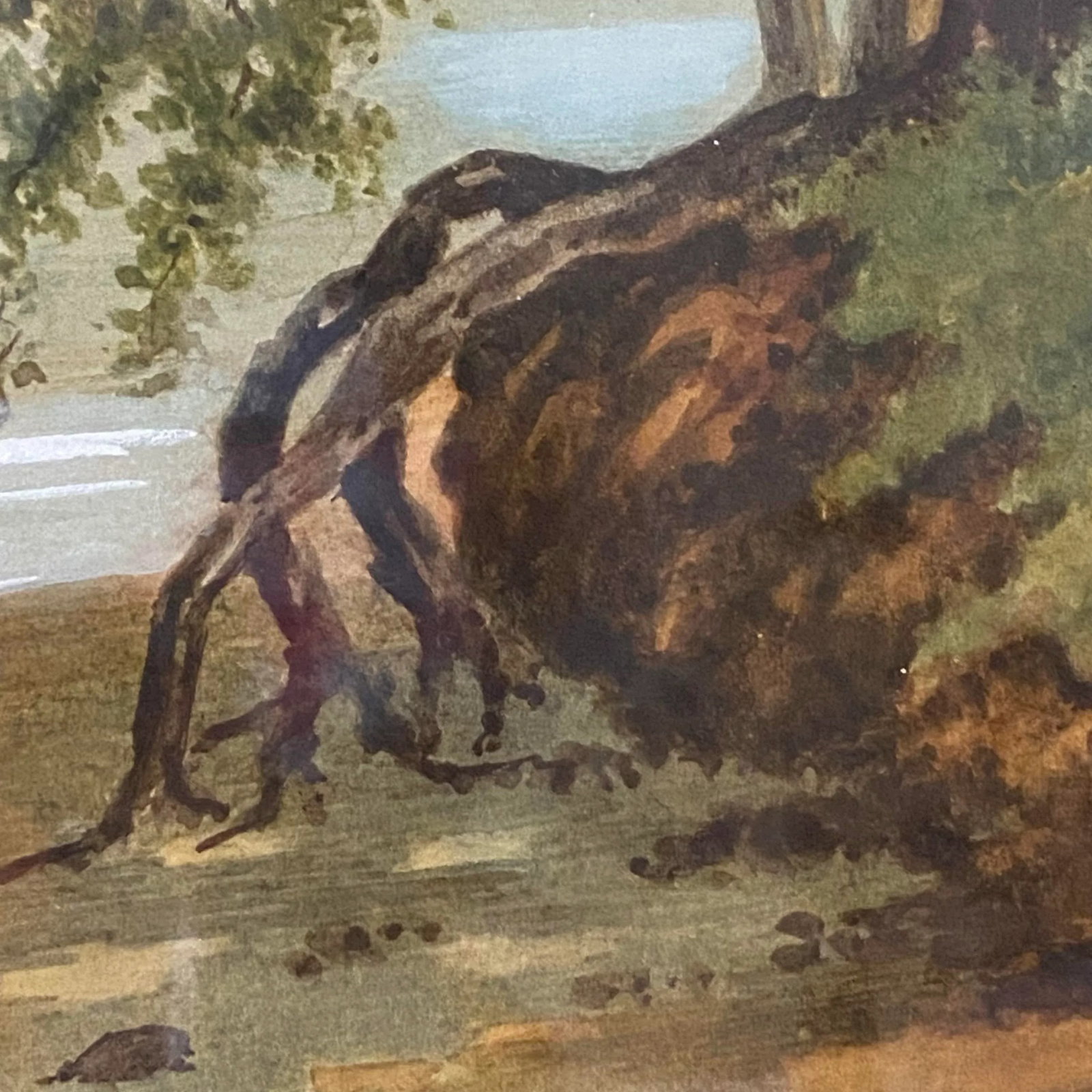 Vintage Mid-Century Landscape Watercolor Lake Scene Framed Wall Art Signed W Dixon - 5