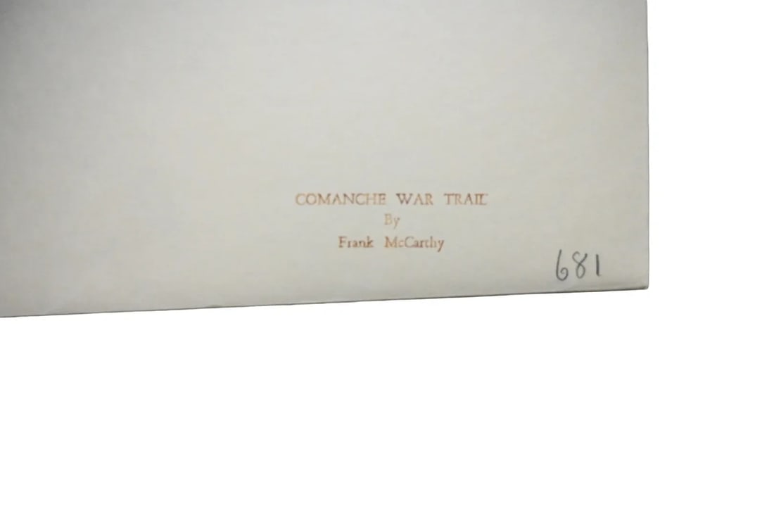 Frank McCarthy "Comanche War Trail" Signed Limited Edition Lithograph - Comanche Warrior History - 6