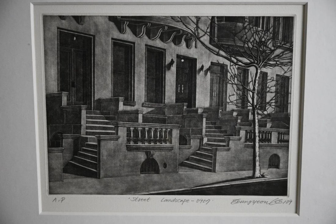 Kim Seung Yeon "Street Landscape" Signed Mezzotint - Artist Proof (1989) - Korean Contemporary - 2