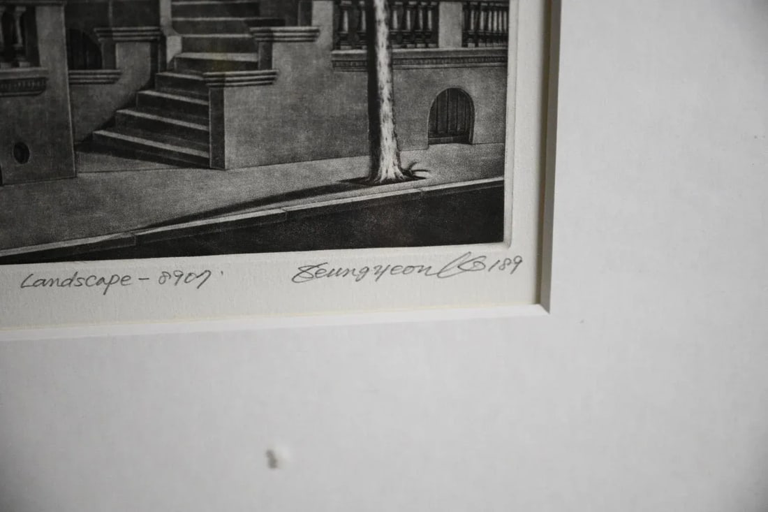 Kim Seung Yeon "Street Landscape" Signed Mezzotint - Artist Proof (1989) - Korean Contemporary - 4