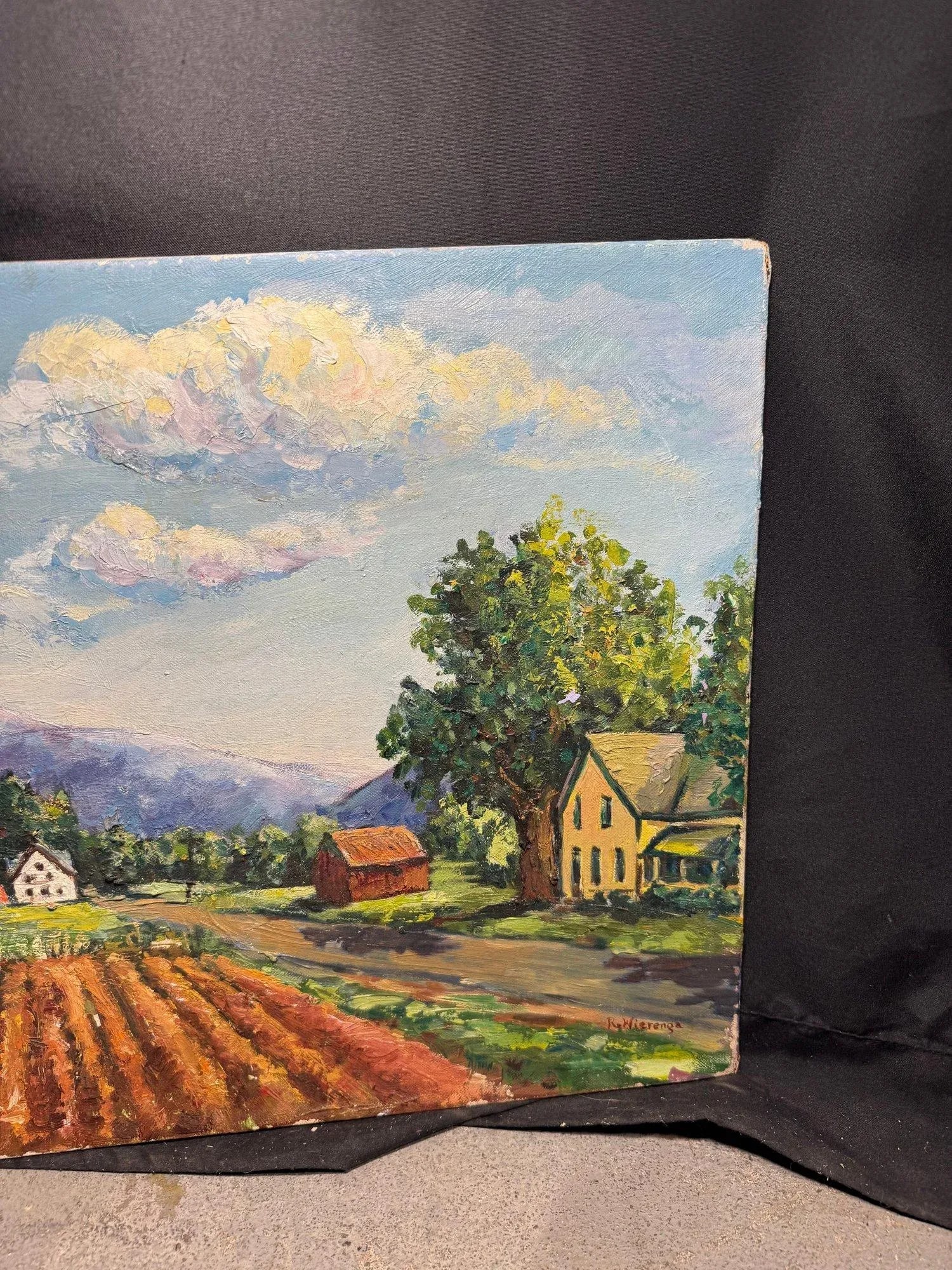 Late 20th Century Ruth Wierenga Signed Countryside Landscape - Original Oil Painting, 18'' * 14'' - 4