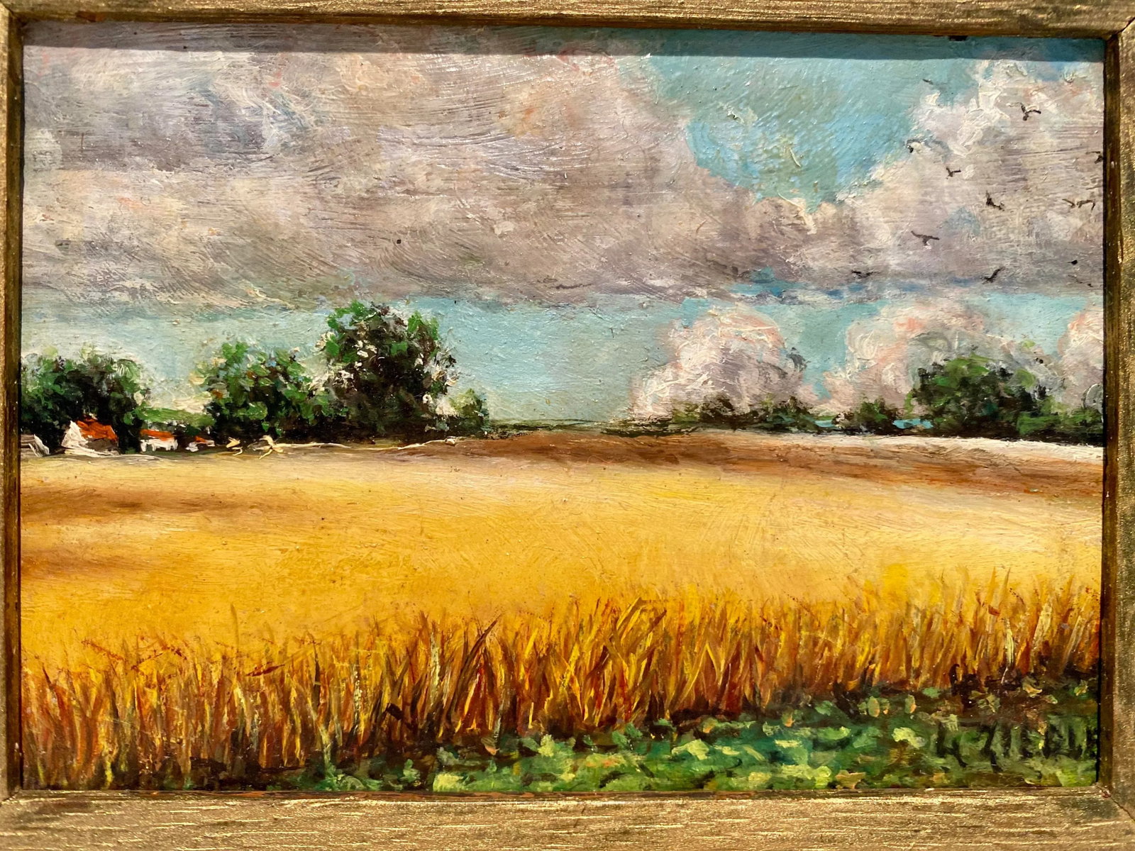 Old Miniature Landscape Painting Signed Ziegler - 3
