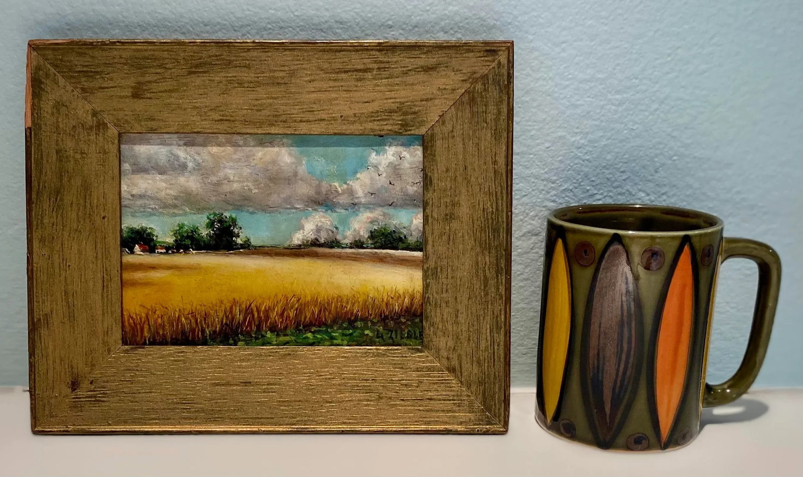 Old Miniature Landscape Painting Signed Ziegler - 6