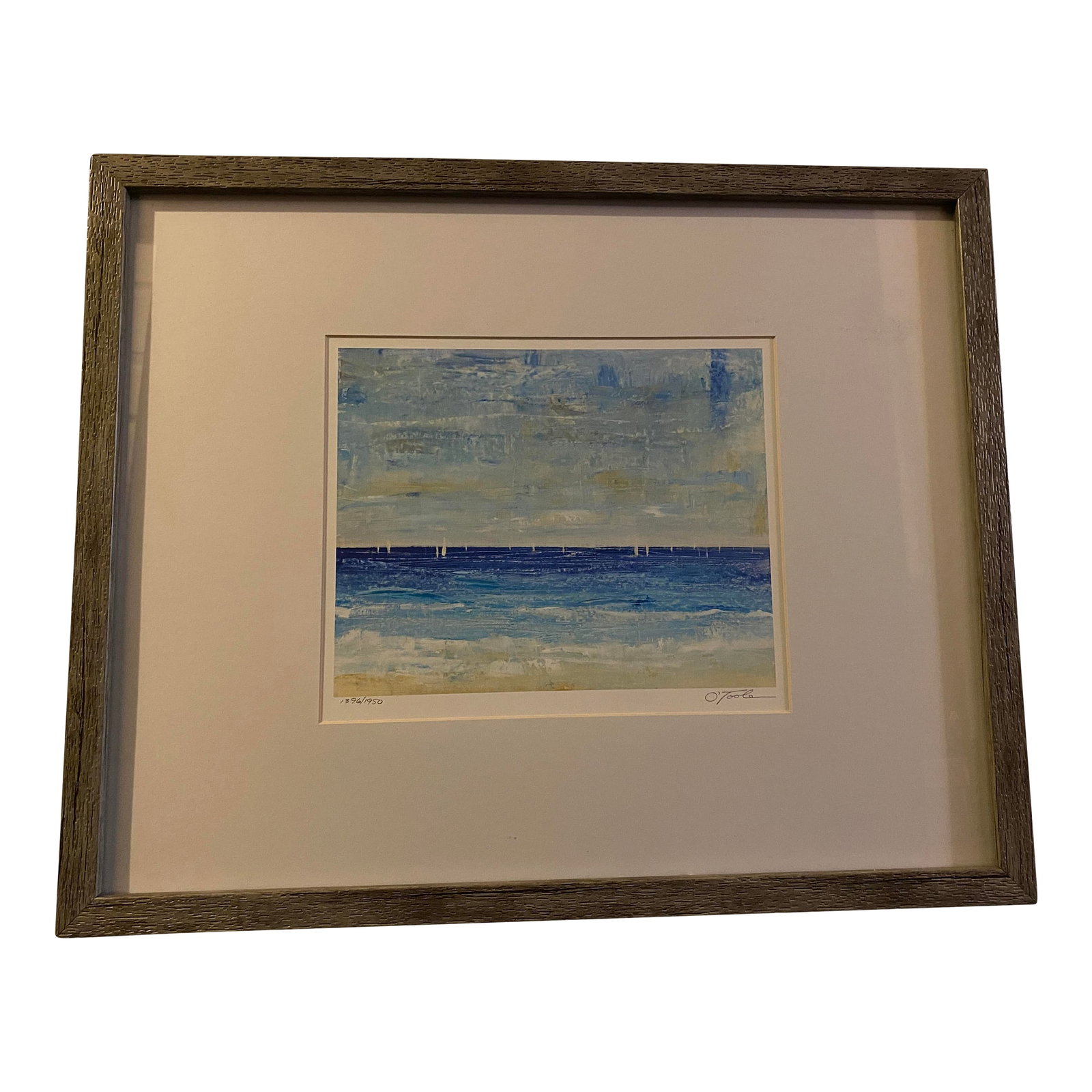 Vintage Rustic Sand, Sailboats, Wide Blue Ocean, O'Toole's Original Impressionist Print Signed & Num: Sun, Sand, Sailboats and the wide, blue Ocean! Tim's impressionist landscapes and nature paintings show a tranquil sophistication and skillful manipulation of color and light that is reminiscent of th