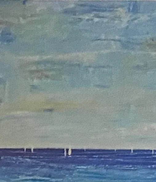 Vintage Rustic Sand, Sailboats, Wide Blue Ocean, O'Toole's Original Impressionist Print Signed & Num - 3