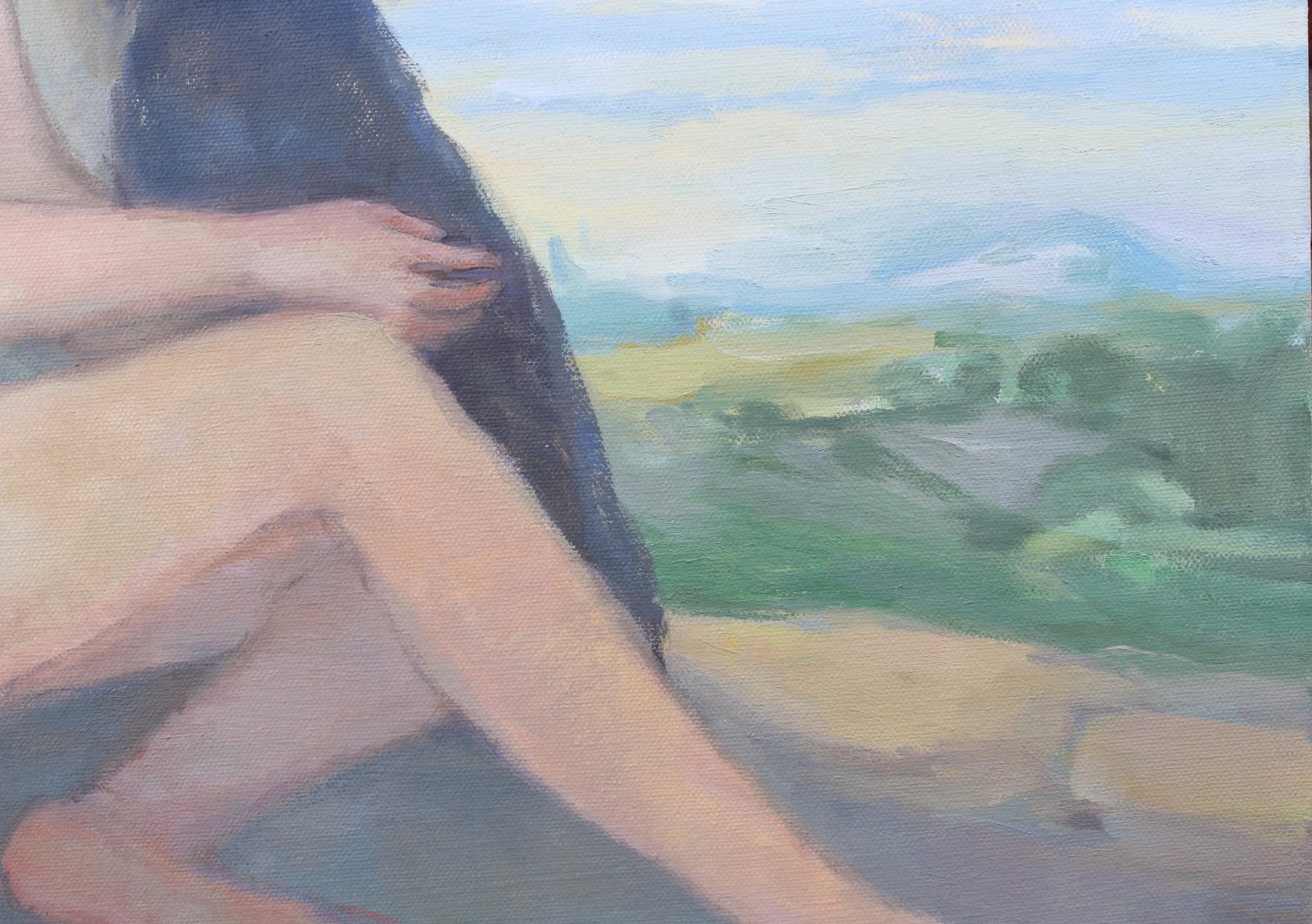 Female Nude With Black Dog Oil Painting by Michelle Farro - 6